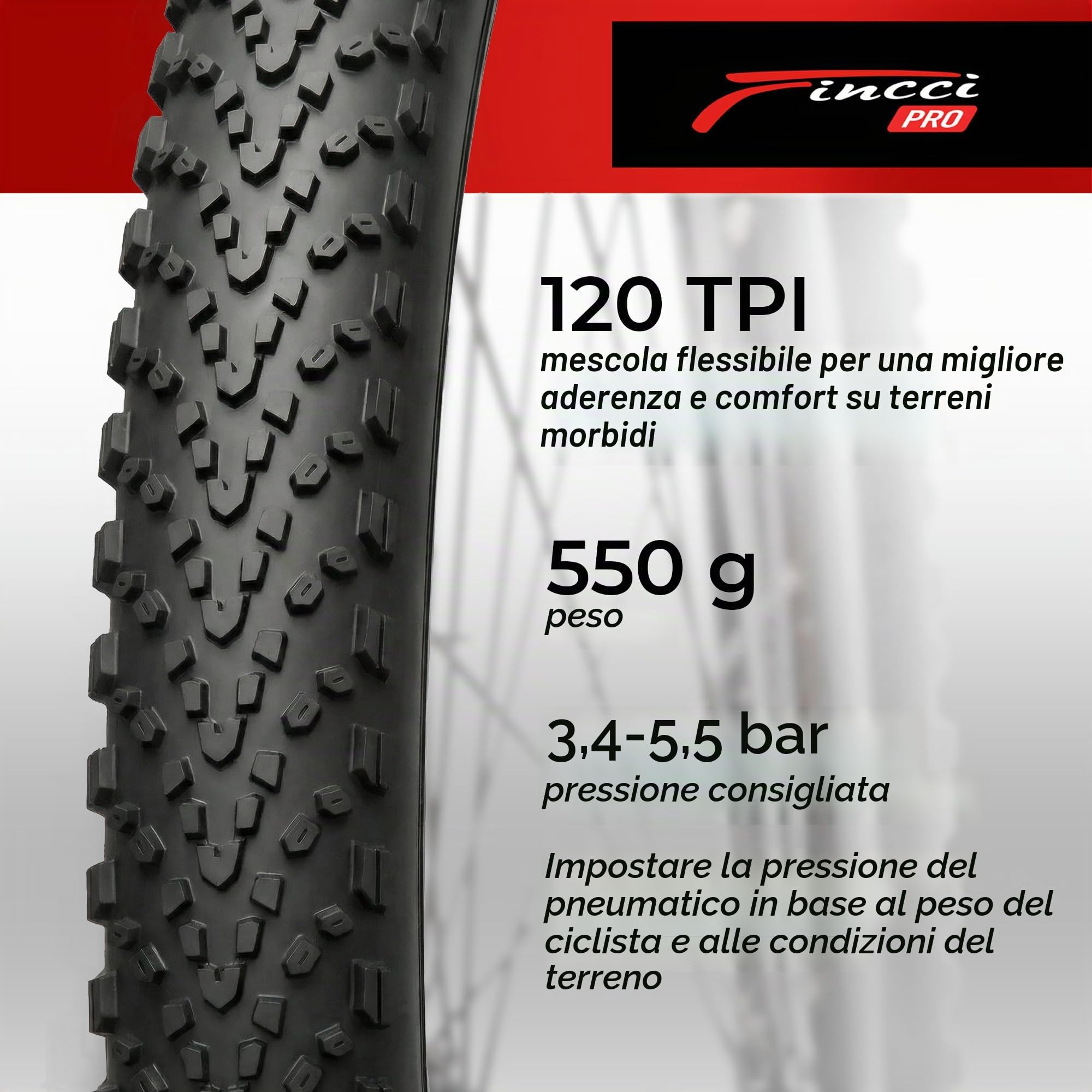 Fincci Copertone Bici 700x38C Tubeless ETRTO 40-622 Pieghevole 120 TPI | Protezione Aramidica da 1 mm e Pressione 50-80 PSI per una Guida Stabile su Strada, Gravel, Bici Ibride, Città e Trekking