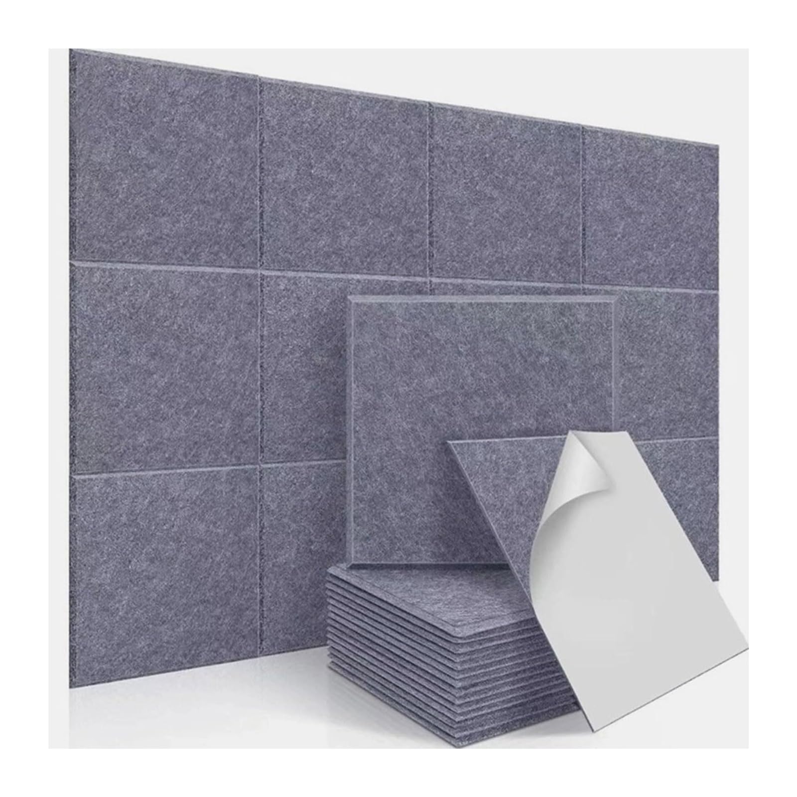 Panele ścienne dźwiękochłonne, panele samoprzylepn 12 Pack Self-Adhesive Acoustic Panels 30x30 cm Multicolor for Walls Ceiling Door Bedroom(Grey c)
