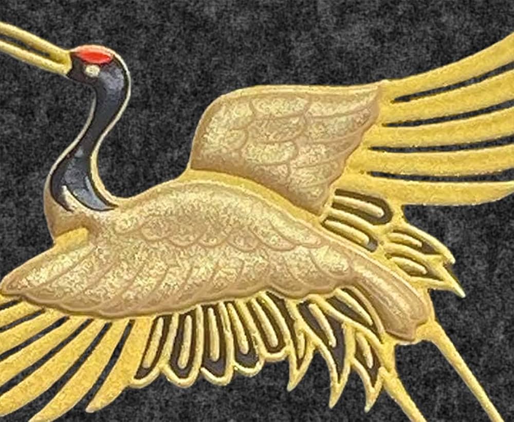 金蒔絵 漆器トレイセット 鶴のデザイン 金蒔絵 漆器トレイセット