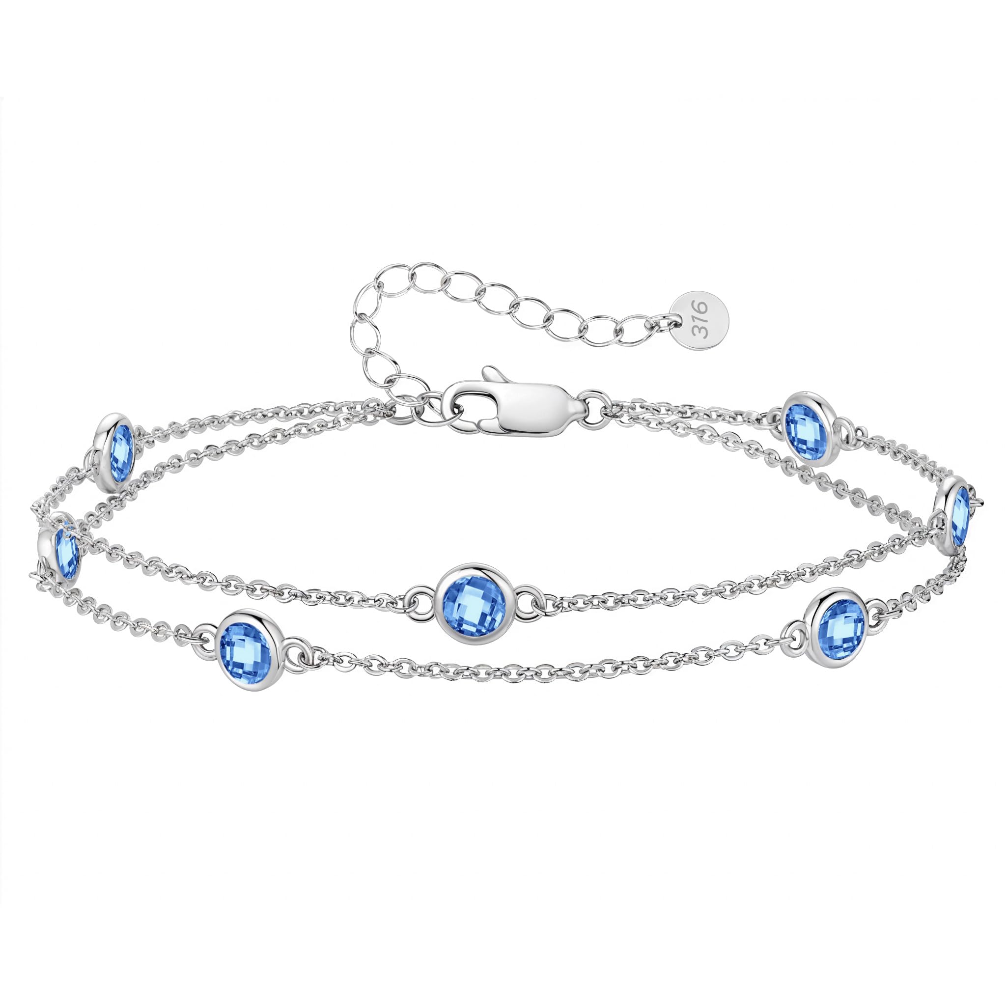 LOUISA SECRET Double Layer Dainty Birthstone Bracelet