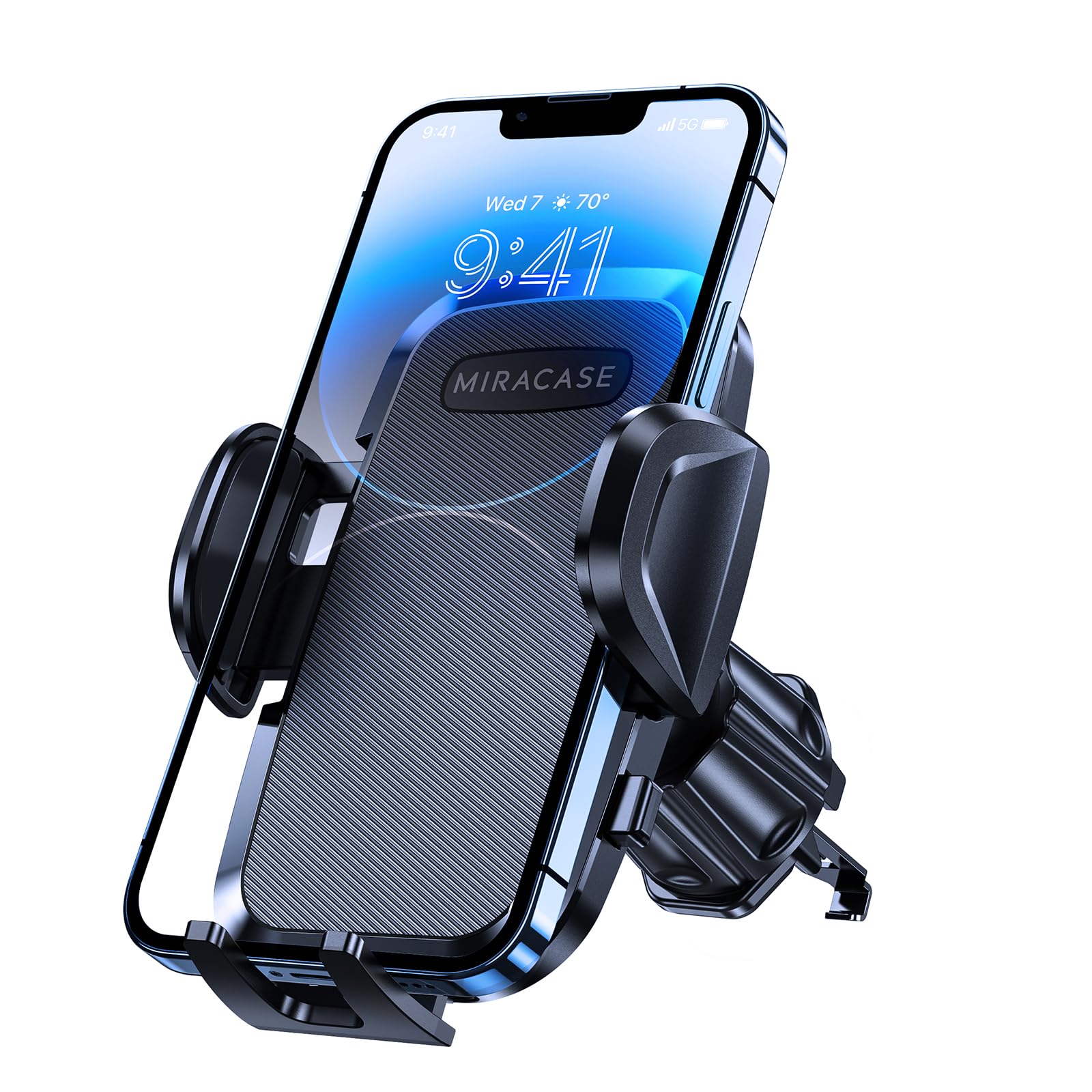 Miracase Car Phone Holder with Convenient retractable steel hook, Universal Car Phone Mount Cradle 360°Rotation for iPhone/Samsung/Onepl