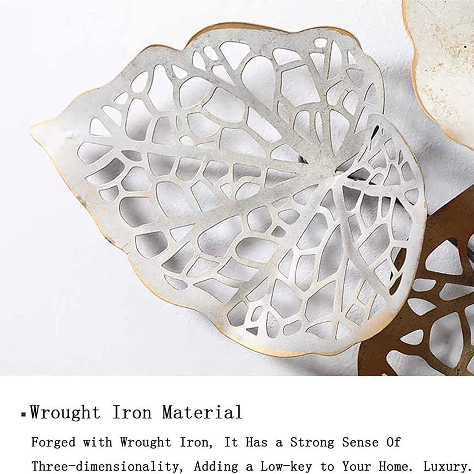 Dekoracja ścienna Nowoczesna rzeźba ścienna 3D Metalowy liść Wall Art Decor, Dekoracje ścienne z kutego żelaza, Metalowe dekoracje ścienne, Dekoracje wewnętrzne i zewnętrzne, Dekoracje wnętrz w saloni