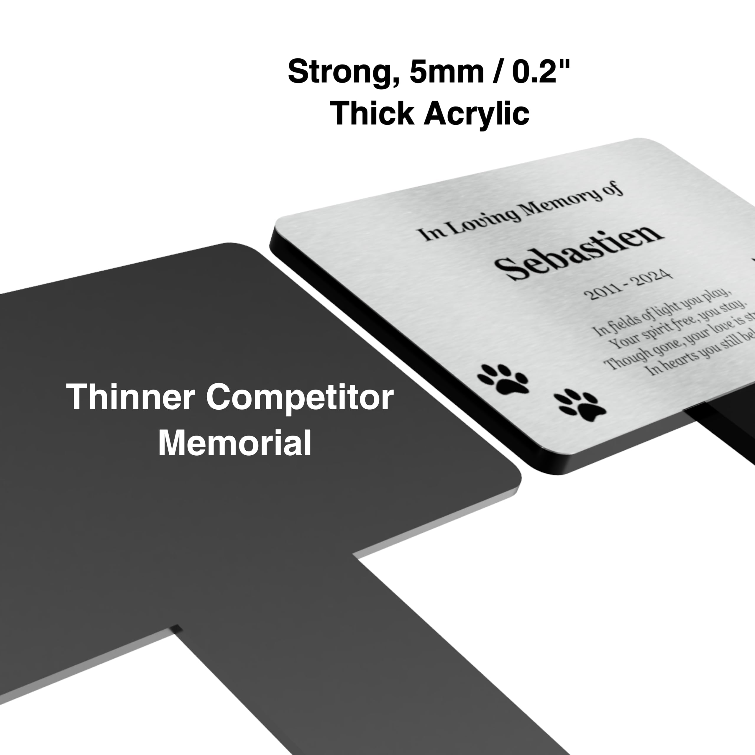Palo commemorativo per animali domestici gatto marcatori tomba esterni giardino argento oro rame