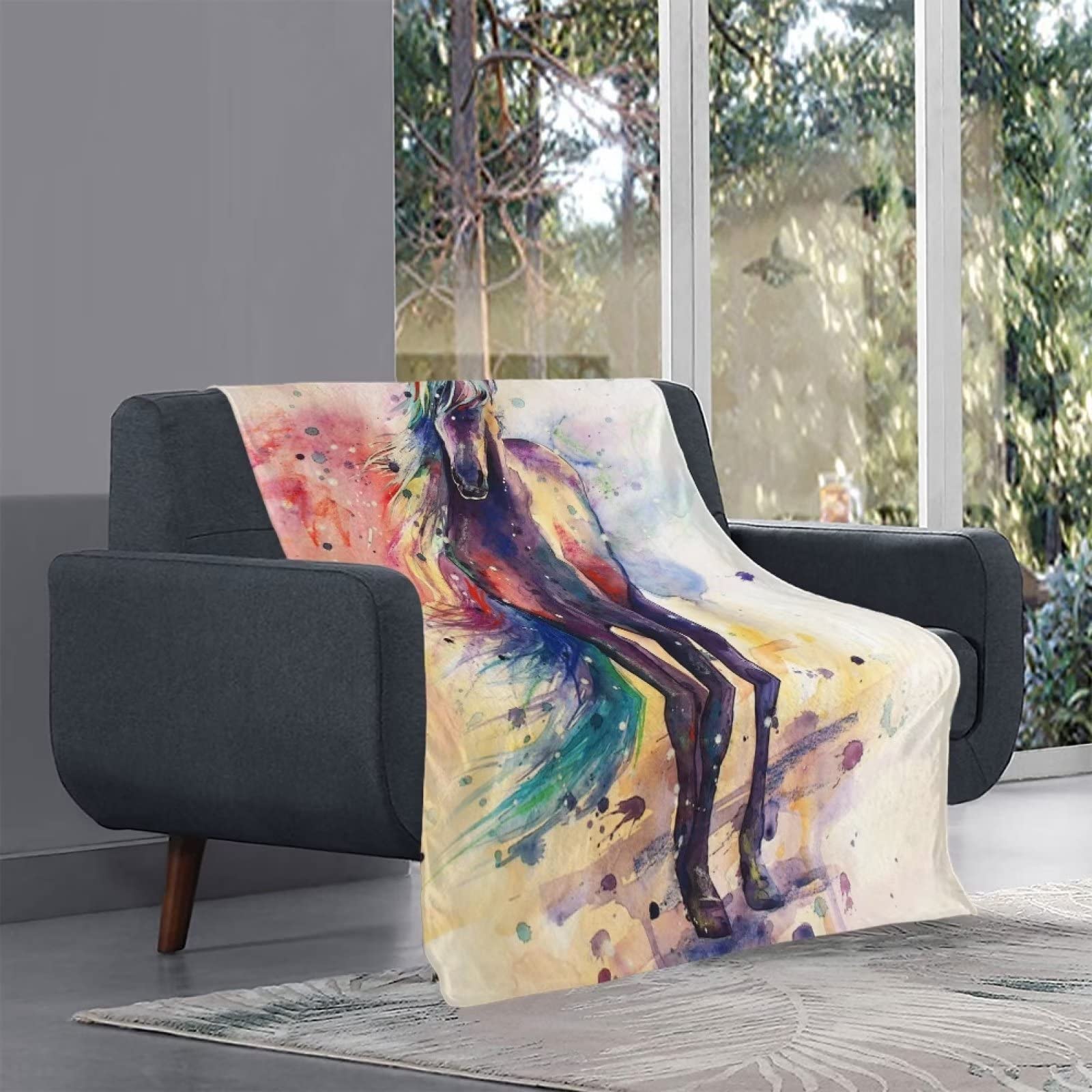 Wolf Coperta Plaid Morbida, Copertas Pile Flannel Fluffy, Divano Letto Super Morbida, (140×180cm