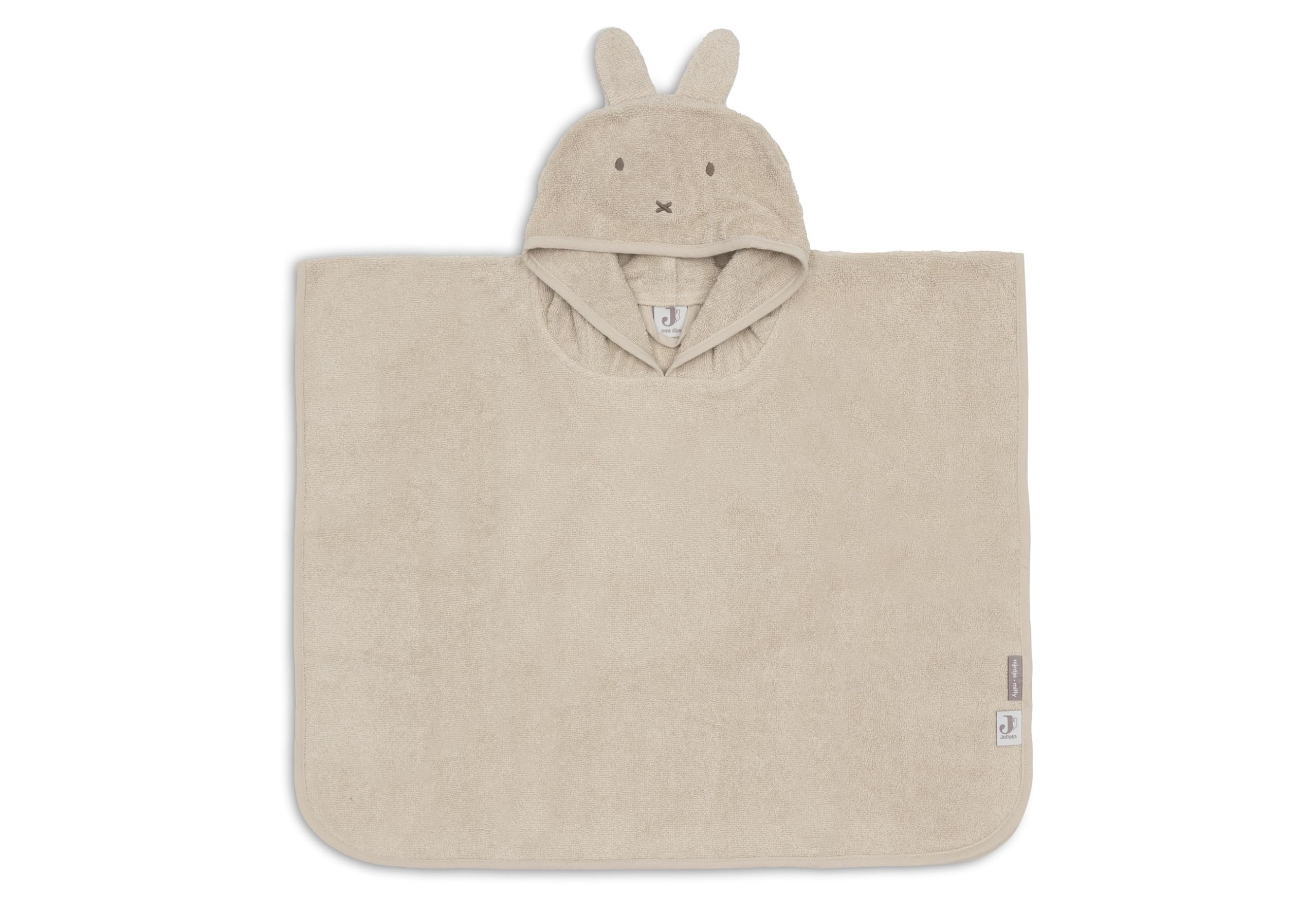 Jollein Poncho de bain bébé et enfant - Miffy - Warm Sand - 100% coton - éponge - certifié OEKO-​TEX - poncho serviette - pour filles et garçons