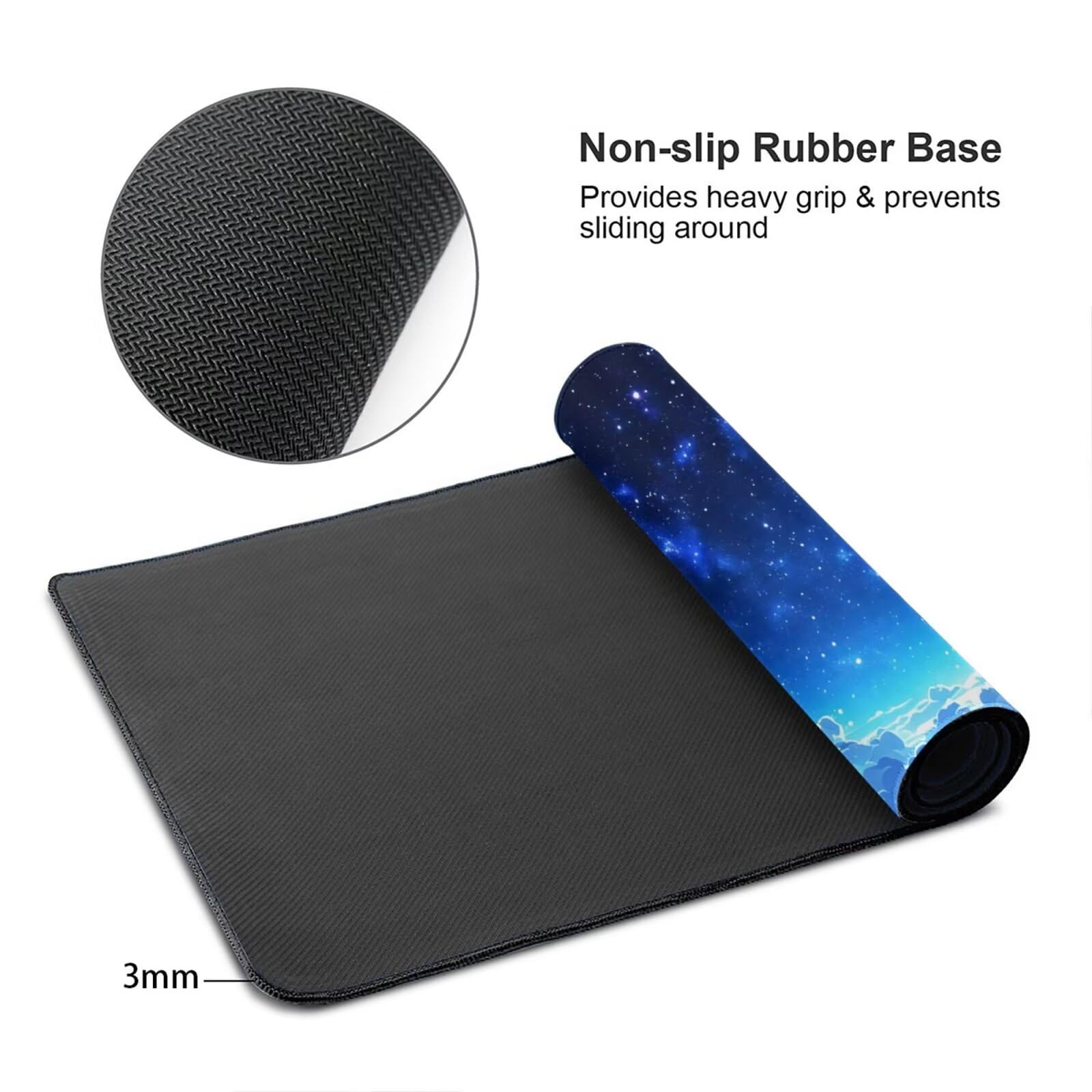 Tappetino Mouse XXL 1200x600 mm Grande Tappetino per Mouse Cielo stellato, Mousepad Gaming Leone Sottomano Scrivania, Migliora la Precisione, Superficie Liscio, Misura Grande, Ufficio Accessori U-910