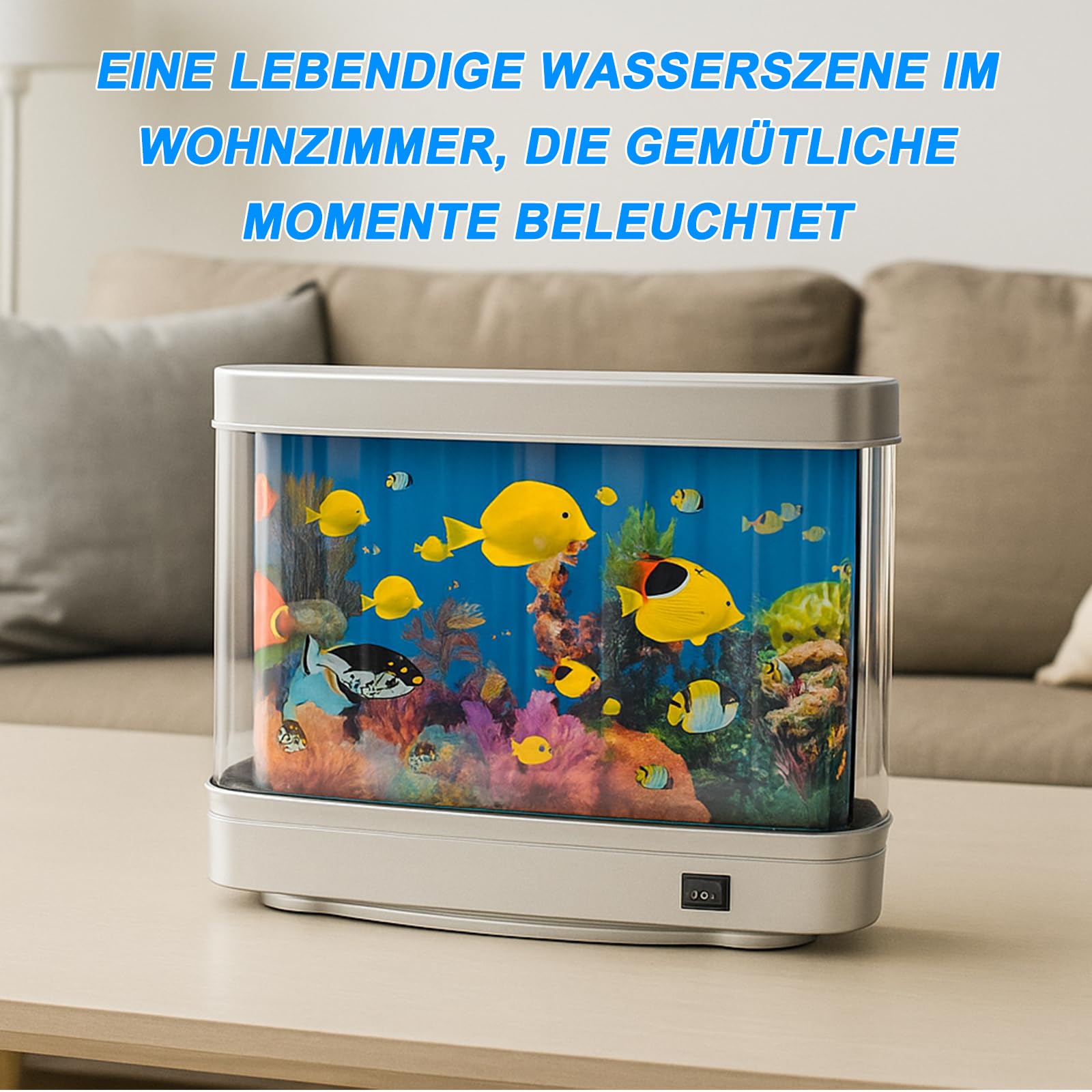 Led Dynamische Virtueller Fish Tank - KüNstliche Mini Aquarium Lampe lavalampe, Künstliches Aquarium Nachtlicht, Landschaft Ozean