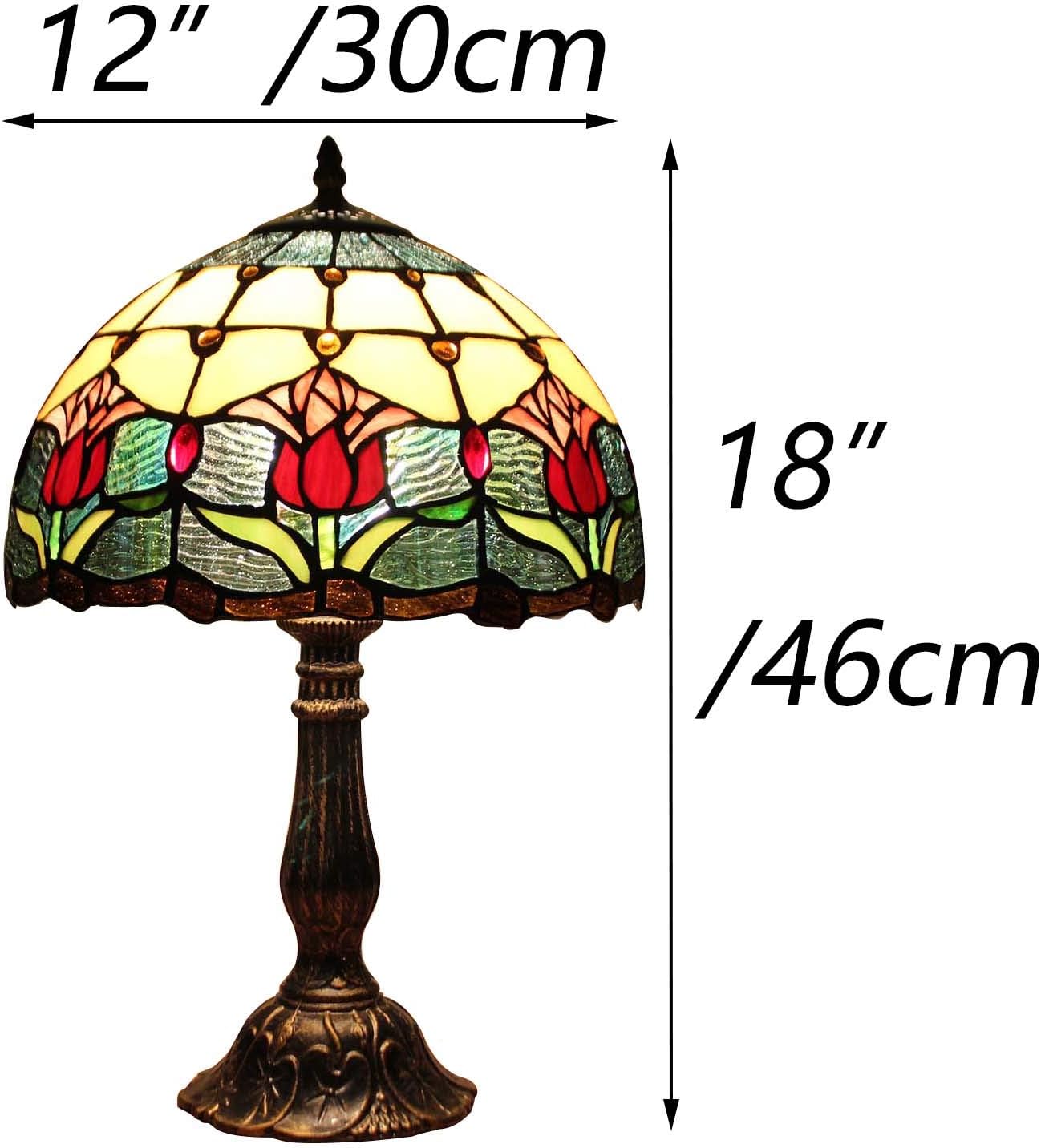 Frее Shірріng 🛒 Bieye L10639 Tulip Flower Tiffany Style Stained Glass Table Lamp Night Light with 12 inches Wide Lampshade Metal Base for Bedside Bedroom Living Room, 18 inches Tall Hоttеѕt Sаlе Bieye L10639 Tulip Flower Tiffany Style Stained Glass Table Lamp Night Light with 12 inches Wide Lampshade Metal Base for Bedside Bedroom Living Room, 18 inches Tall