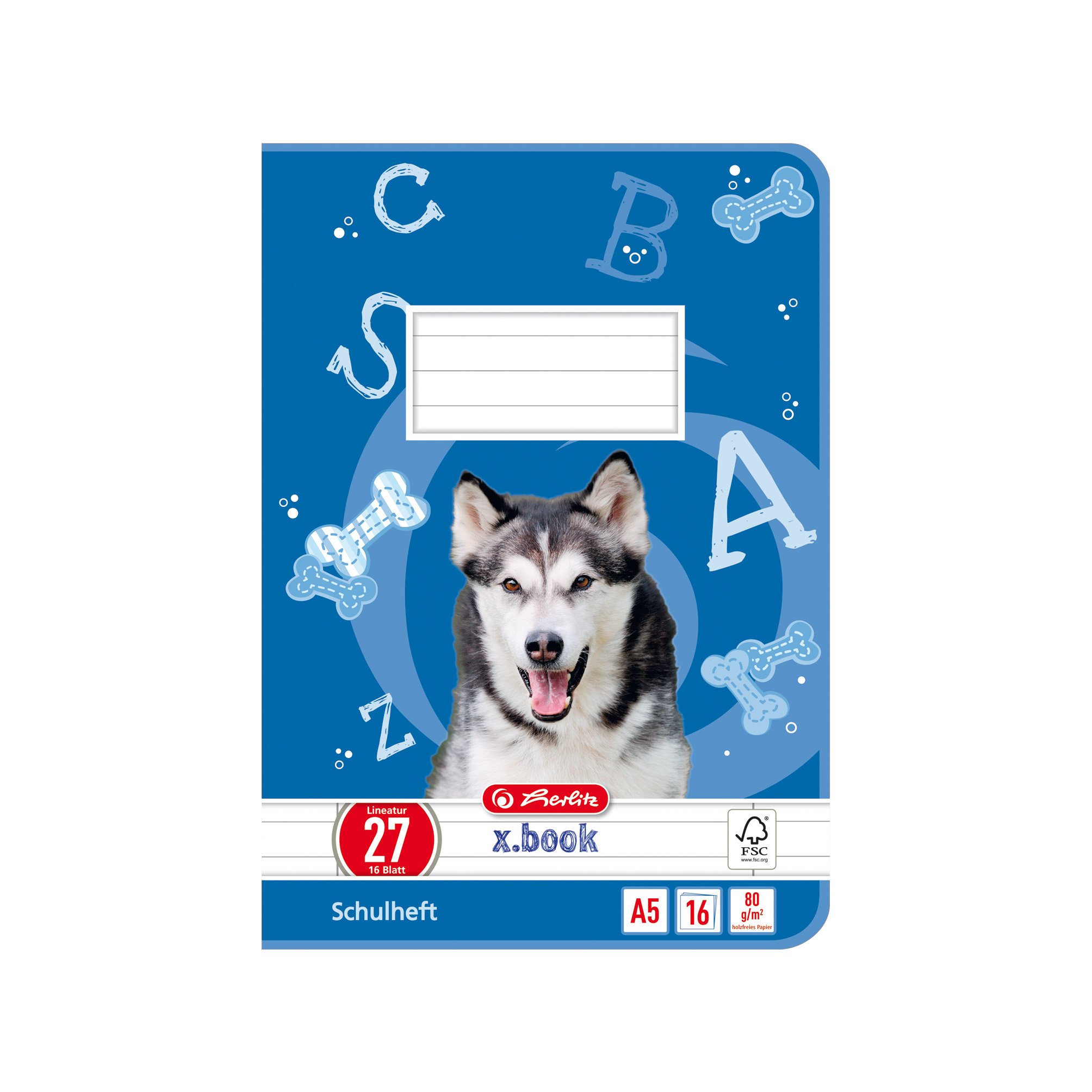 Herlitz 11322617 Exercise Book DIN A5, Lineatur 3/liniert
