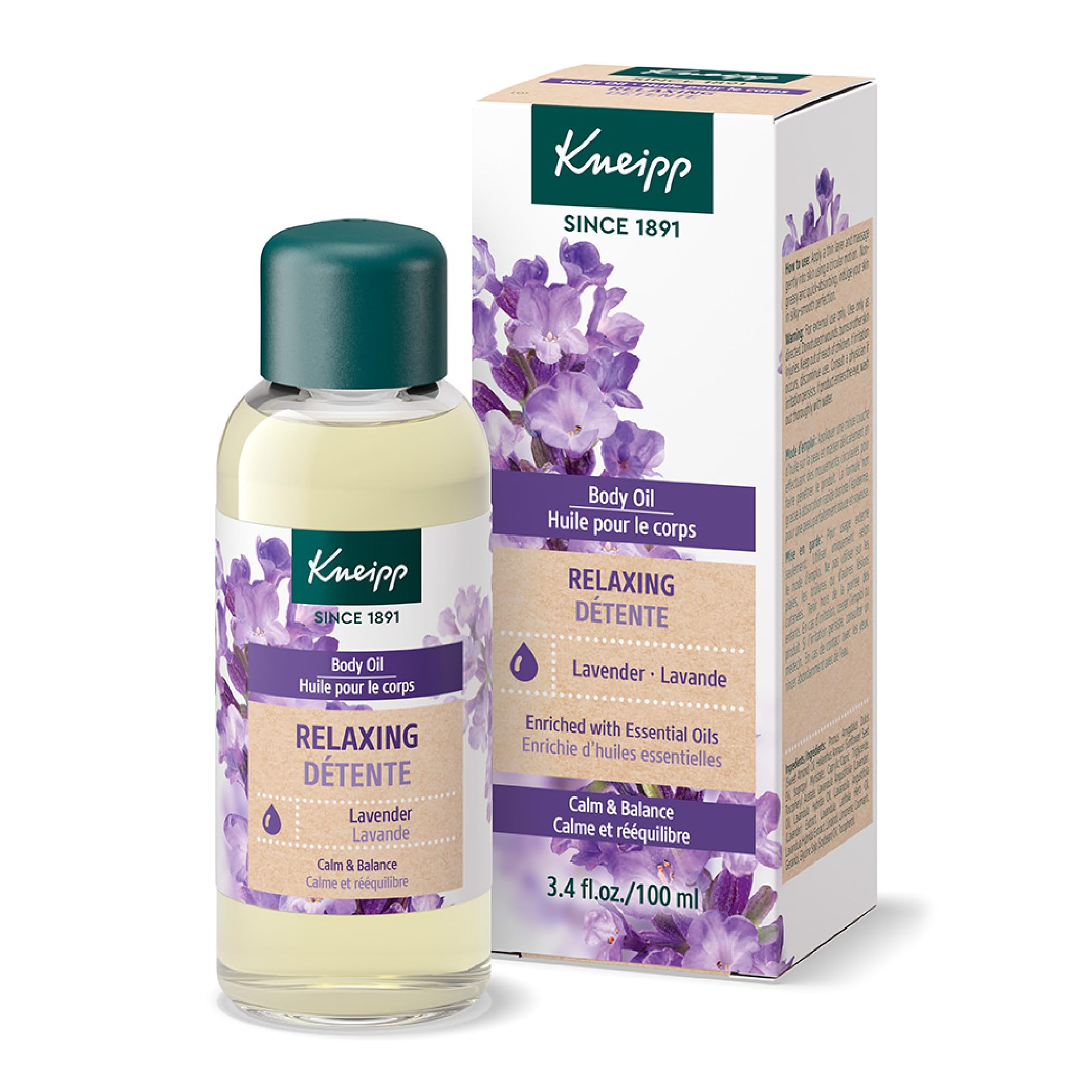 Relaxing Lavender Body Oil - Regenerates & Soothes Skin - All Skin Types - Vegan - 3.4 fl oz