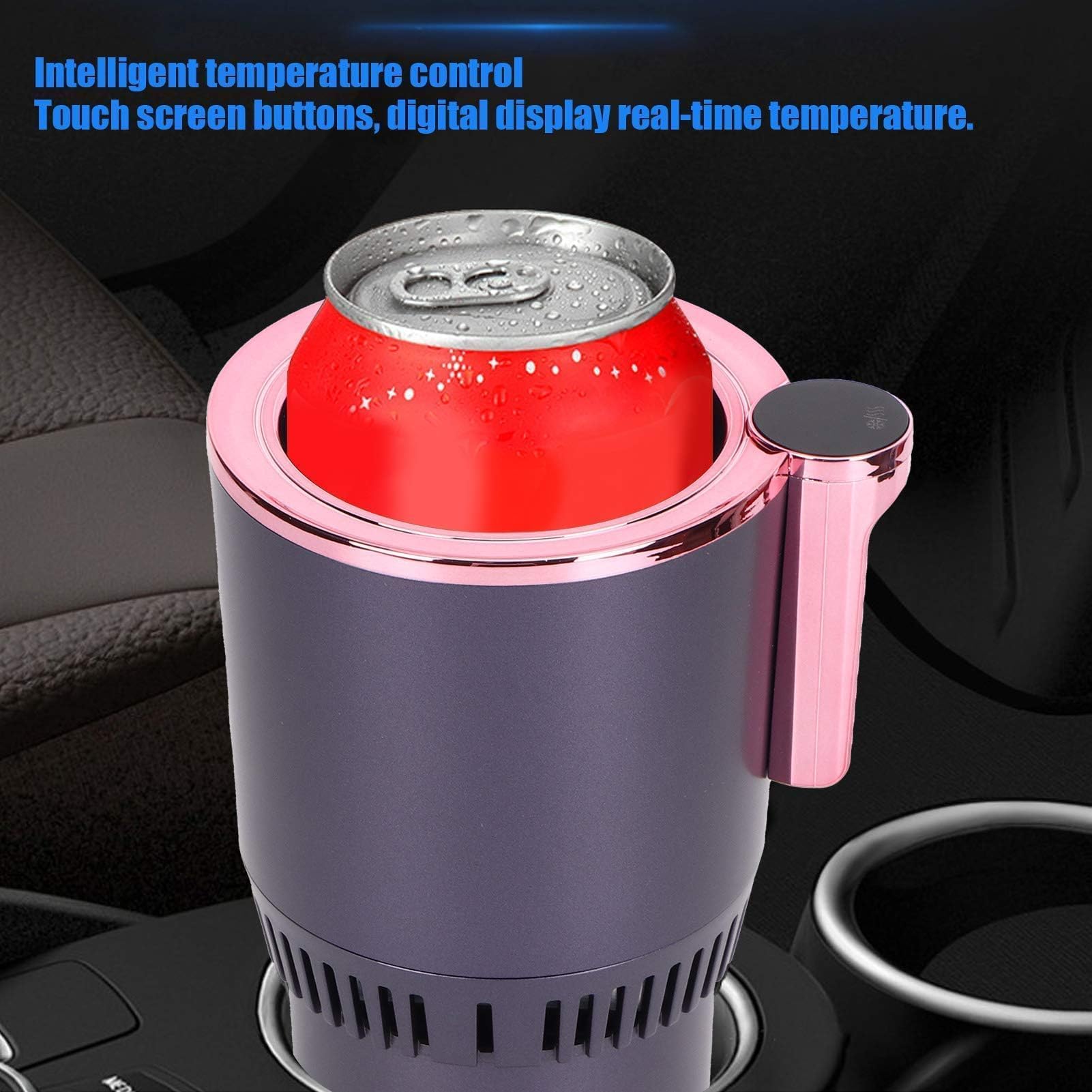 12V-24V Auto Instant Kühltasse, 2-in-1 Tragbare Auto Heizung Kühltasse, Elektrischer Kühlbecher Intelligenter Getränkekühlerbecher Mini-Getränkekühler für Bier Getränke Dose EIS Kaffee