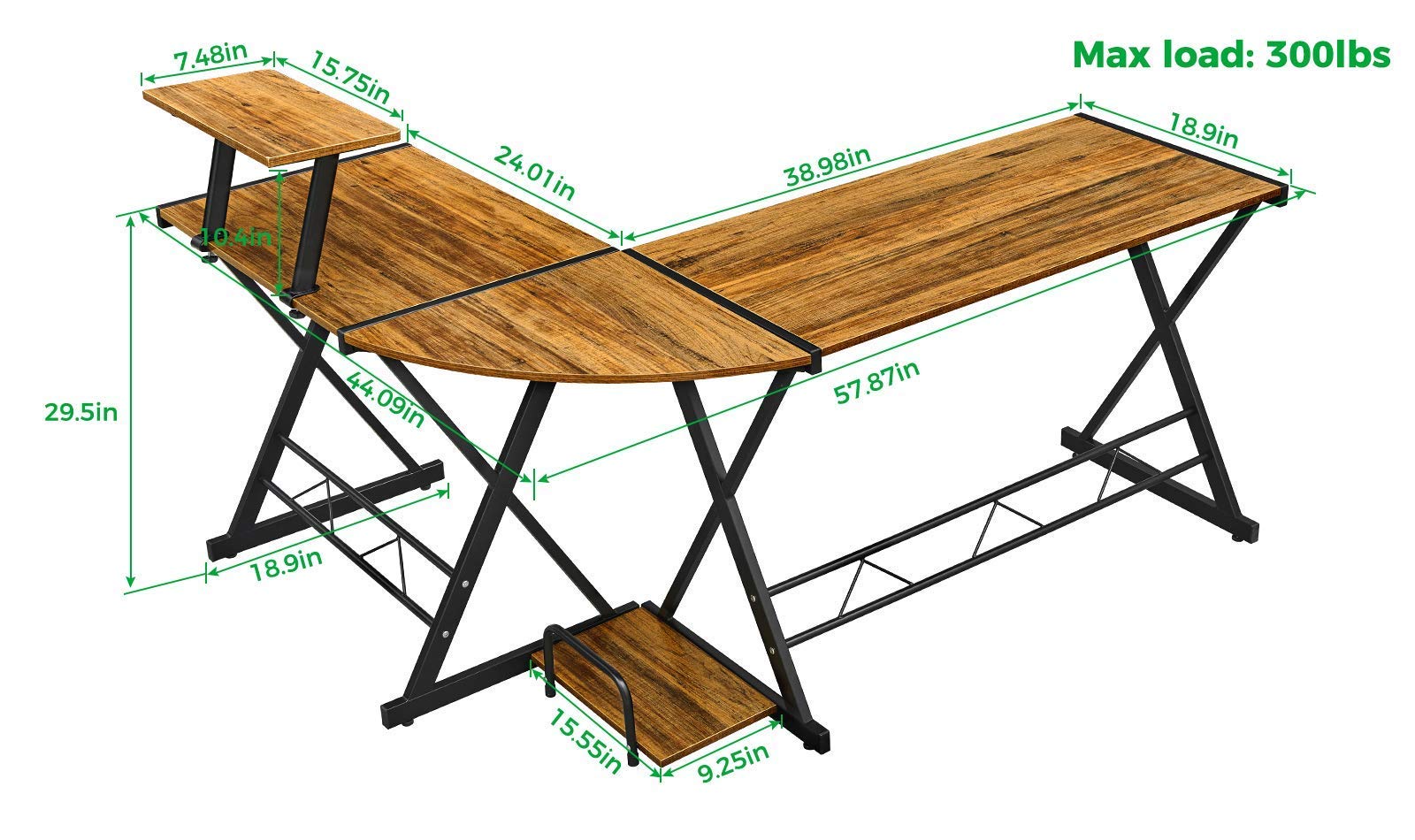 Buy GreenForest L Shaped Desk 58 inch, Reversible Corner Computer