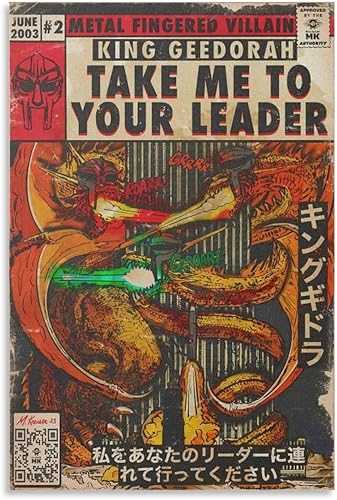 MF Doom - Póster de rapero hip-hop, cómic, portada de álbum, pósteres para habitación, estética, arte de pared, decoración de dormitorio, 12 x 18