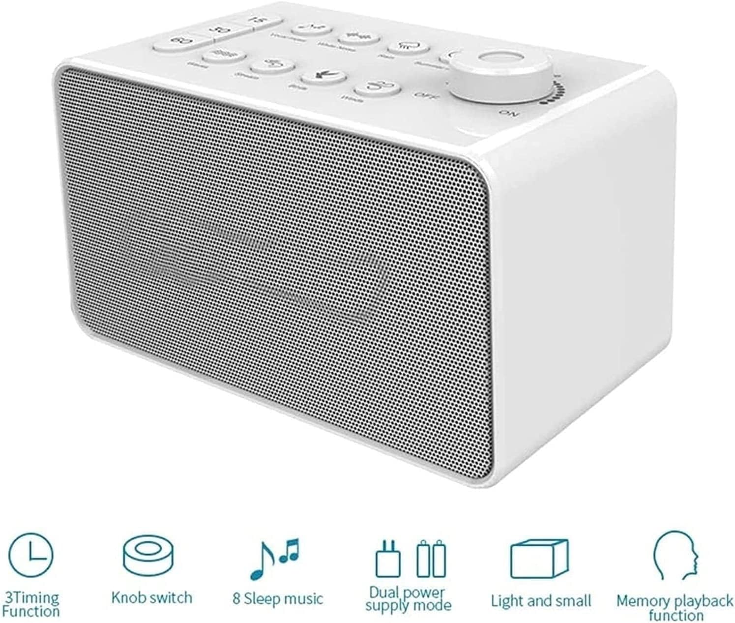 Máquina de ruido blanco, tono ajustable, pequeña máquina de sonido de viaje con 8 sonidos naturales relajantes, ayuda for dormir y cancelación de ruido for adultos y bebés, privacidad de oficina, rega