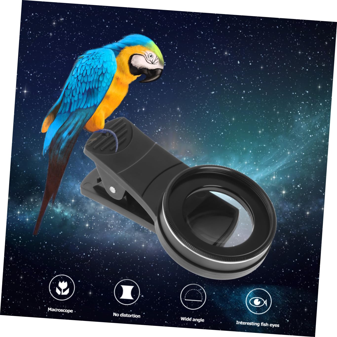 Obiettivo Macro 15x per Smartphone 37mm con Clip Nero | Lega di Alluminio e Lente Ottica, Bassa Distorsione e Riflessi, Foto di Dettagli Minuscoli