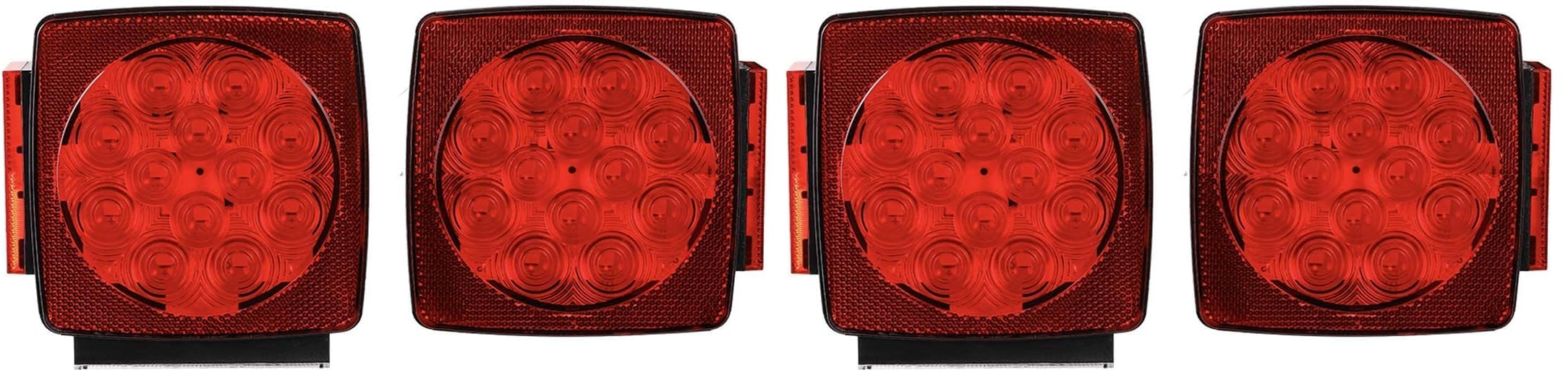 CZC AUTO 12V LED Submersible Left and Right Trailer Lights Stop Tail Turn Signal Lights for Under 80 Inch Boat Trailer Truck RV Marine-Replacement for Your Incandescent Bulb Units (Pack of 2)