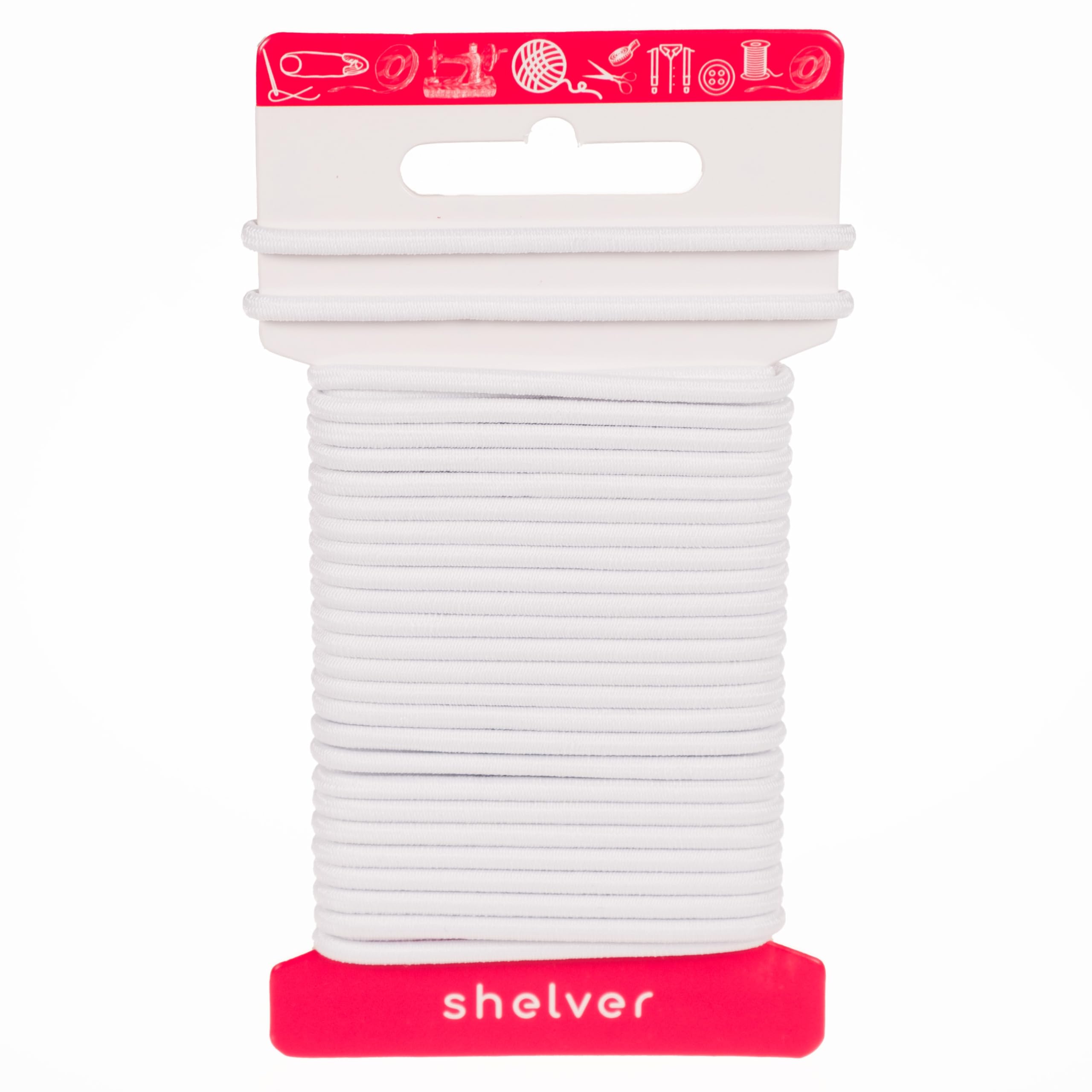 Shelver White Elastic String Cord, Black-Beige, 1Mm-1.5Mm-2Mm-2.5Mm-3Mm, 6 Metres
