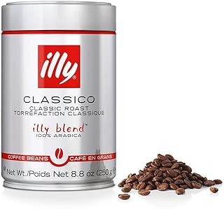 illy Classico Whole Bean Coffee, Medium Roast, Classic Roast with Notes Of Chocolate & Caramel, 100% Arabica Coffee, No Preservatives, 8.8 Ounce (Pack of 6) - coolthings.us