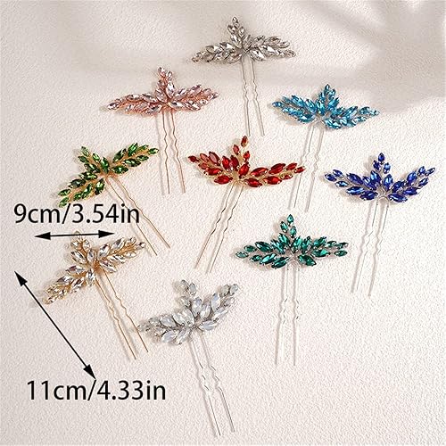 Miniatura 5 de BERYUAN Horquillas para el cabello de cristal de boda, con forma de lágrima, diamantes de imitación, accesorios para el cabello de boda para niñas