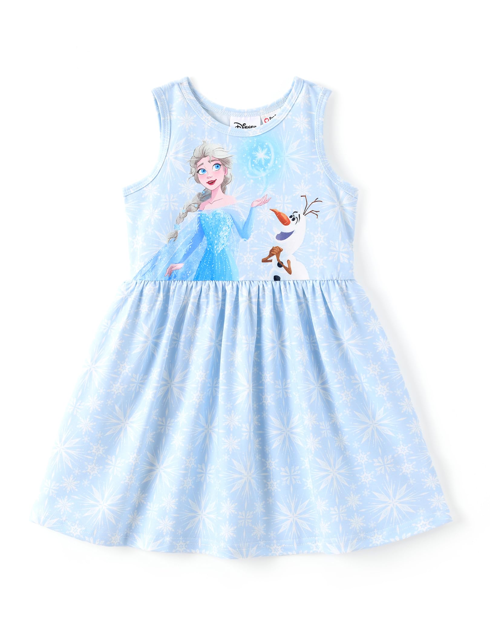 Disney Princess Frozen Elsa Minnie Mouse Girls Dress Sleeveless Casual Summer Outfit School Holiday Clothes Baby-Toddler