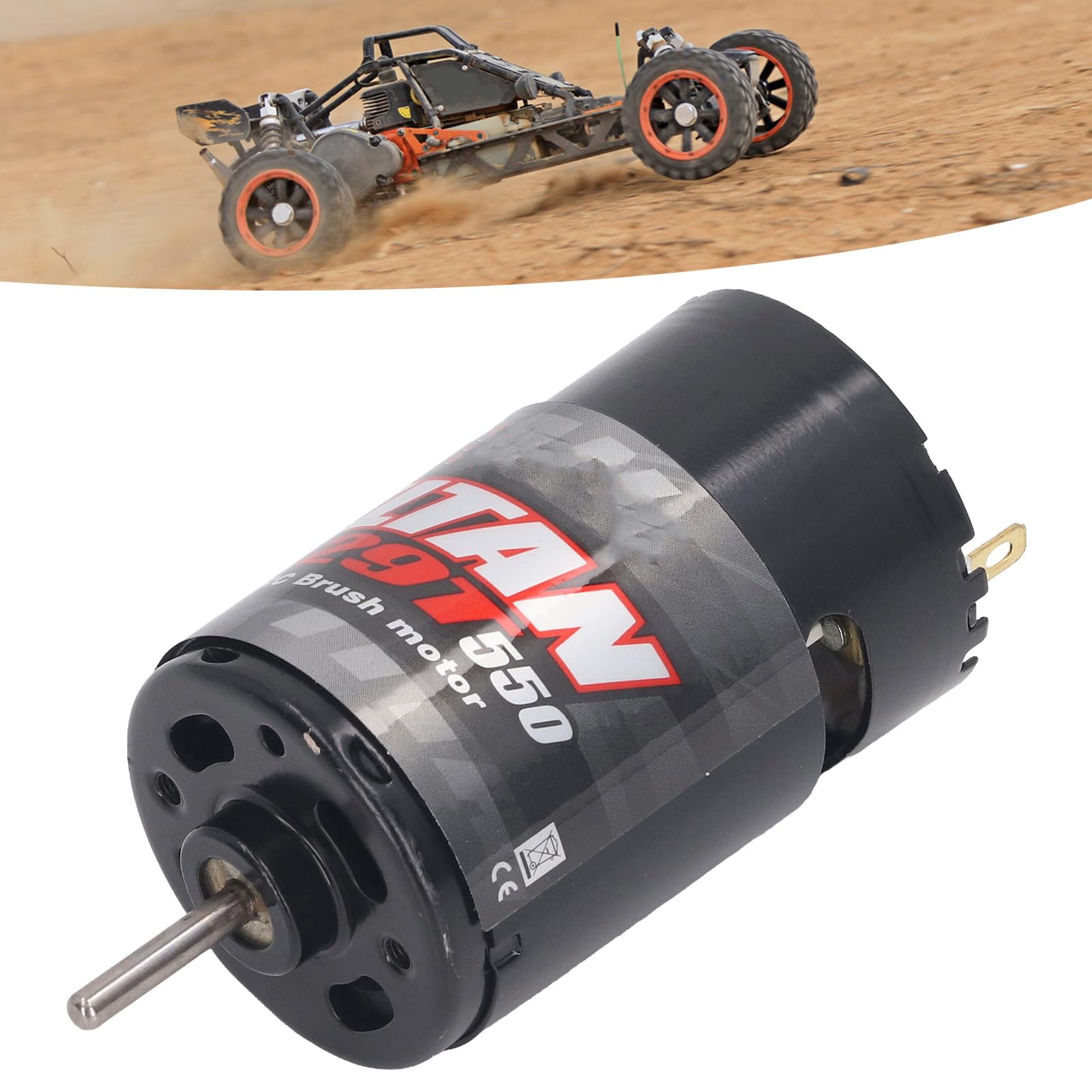 Motor cepillado, motor cepillado universal 550 con caja de cambios reductora 1/3 para camión eléctrico, negro (29T)