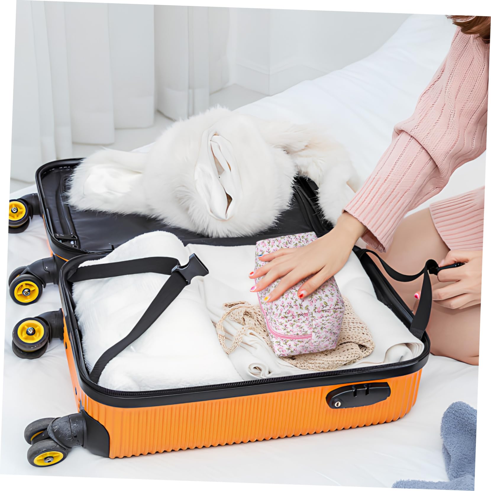 GALPADA 4stücke Kosmetiktasche Damen Multifunktionale Reise-Organizer Mit Blumenmuster Für Makeup Und Toilettenartikel Leicht Und Tragbar Für Unterwegs