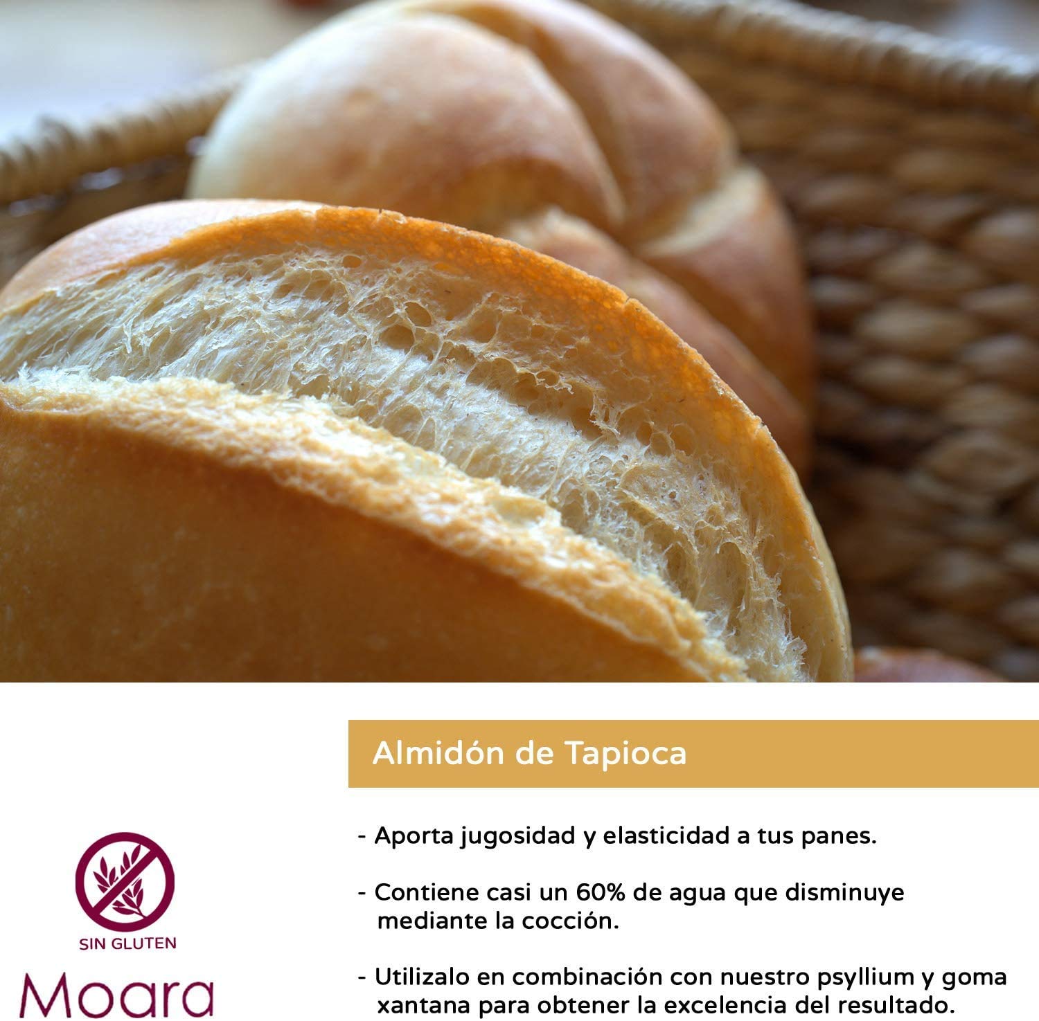 Almidón de yuca, tapioca, ecológica, BIO, sin gluten y vegana - Fécula de mandioca (1 kg)