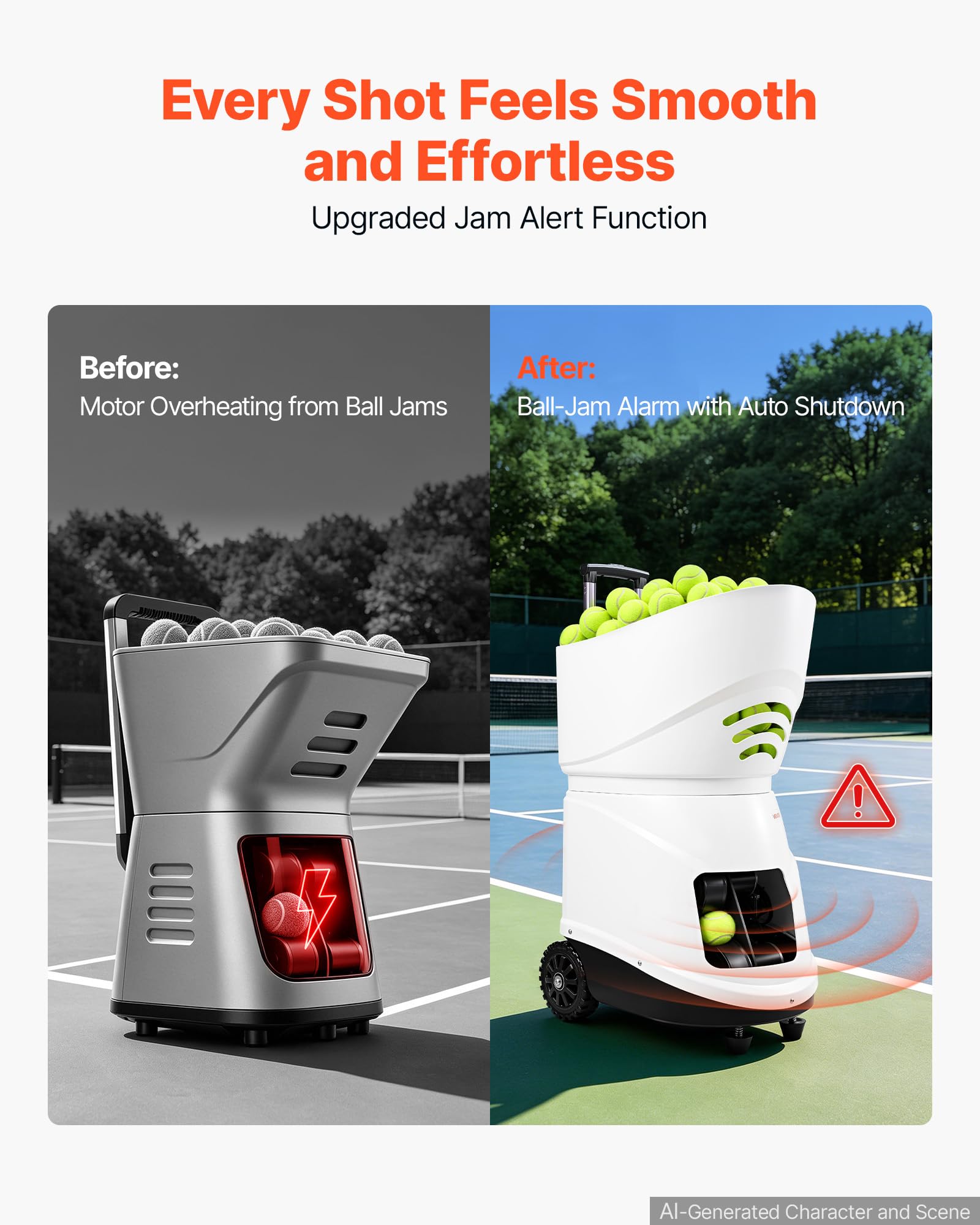 VEVOR Tennisballmaschine Max. 129 km/h Tischballwerfer 150 Ballkapazität