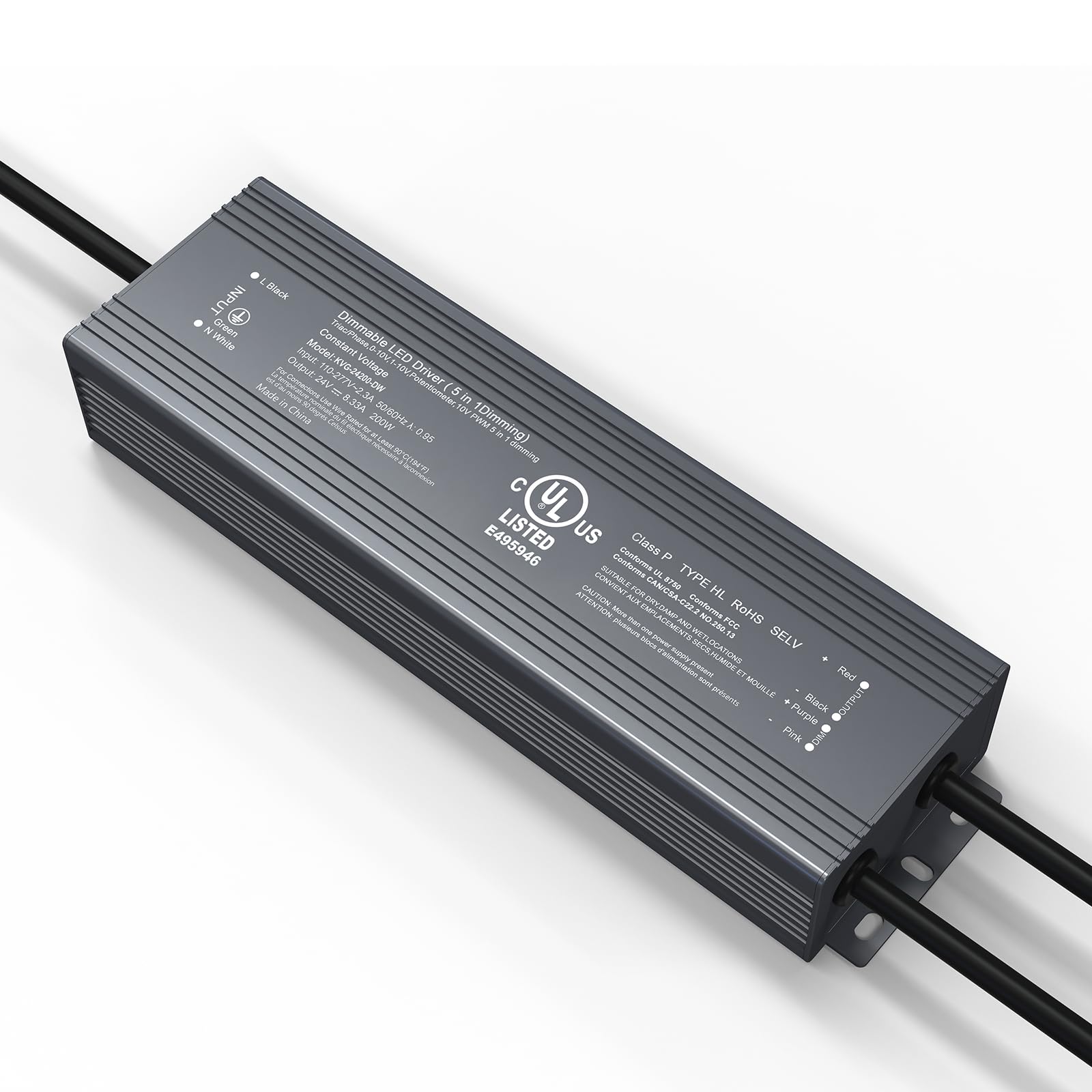 Photo 1 of SCON 24V DC 200W LED Power Driver for Track Lighting System, TRIAC/ELV/0-10V/1-10V Dimmable Supply Transformer Converter Adaptor for LED Lights (Driver B for XTB106-24SD)