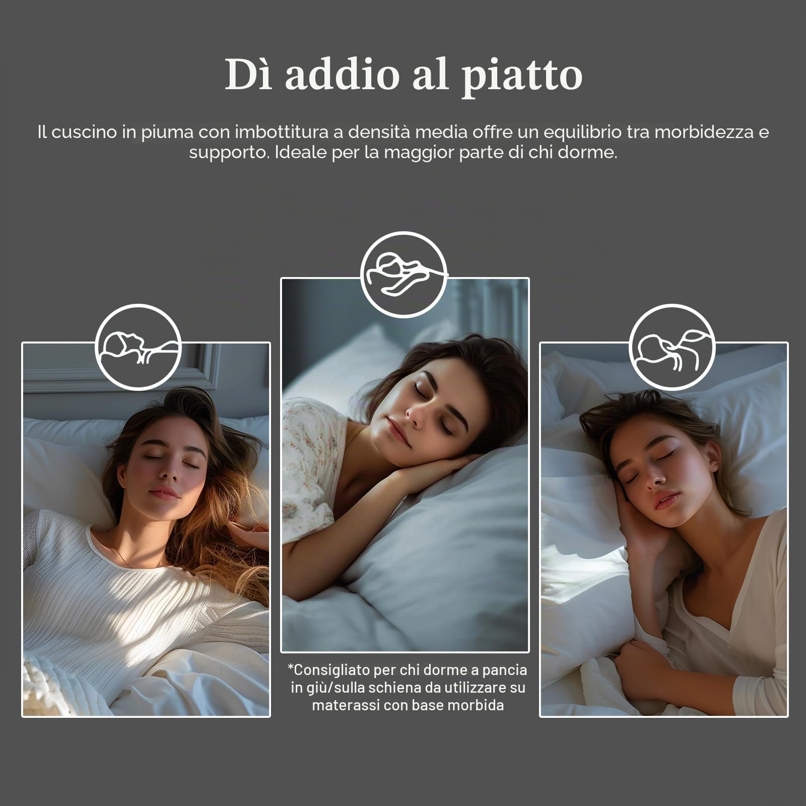 DWR Luxury Cuscino in Piuma d'oca,Piume d'Oca Bianche Naturali，Morbido Cuscino Letto,Copertura in cotone organico Set di 2,40x80cm