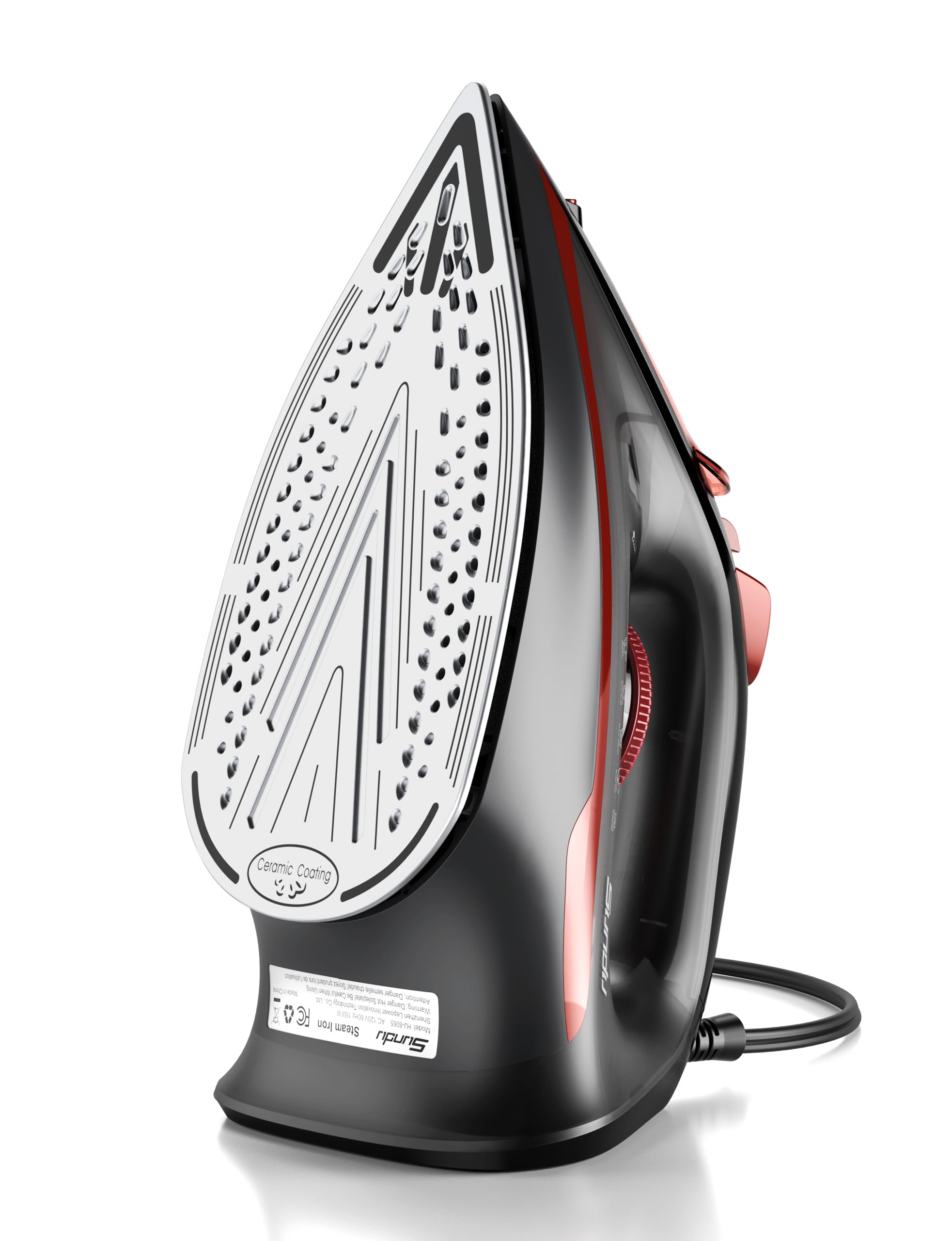 Sundu 1500W Steam Iron with Ceramic Soleplate & Auto-Off