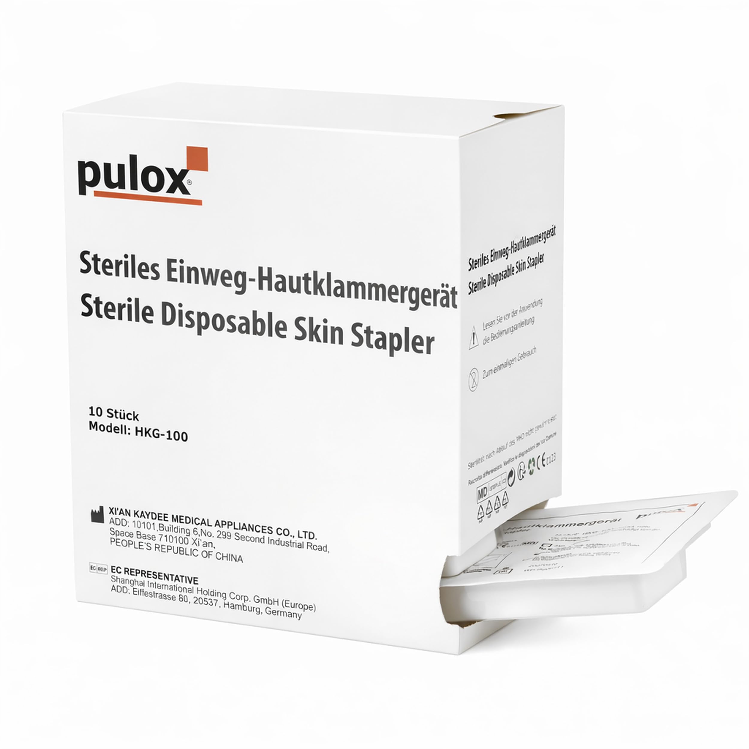 10x Pulox Agrafeuse cutanée jetable - Sutures chirurgicales stériles pour la peau avec 35 agrafes