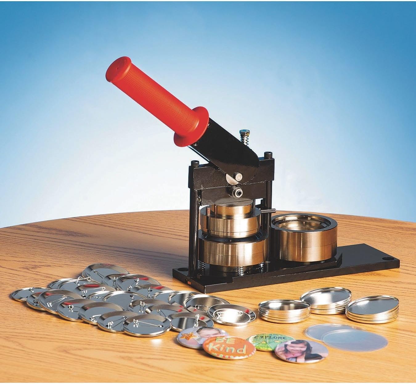 Button Maker with components for assembly