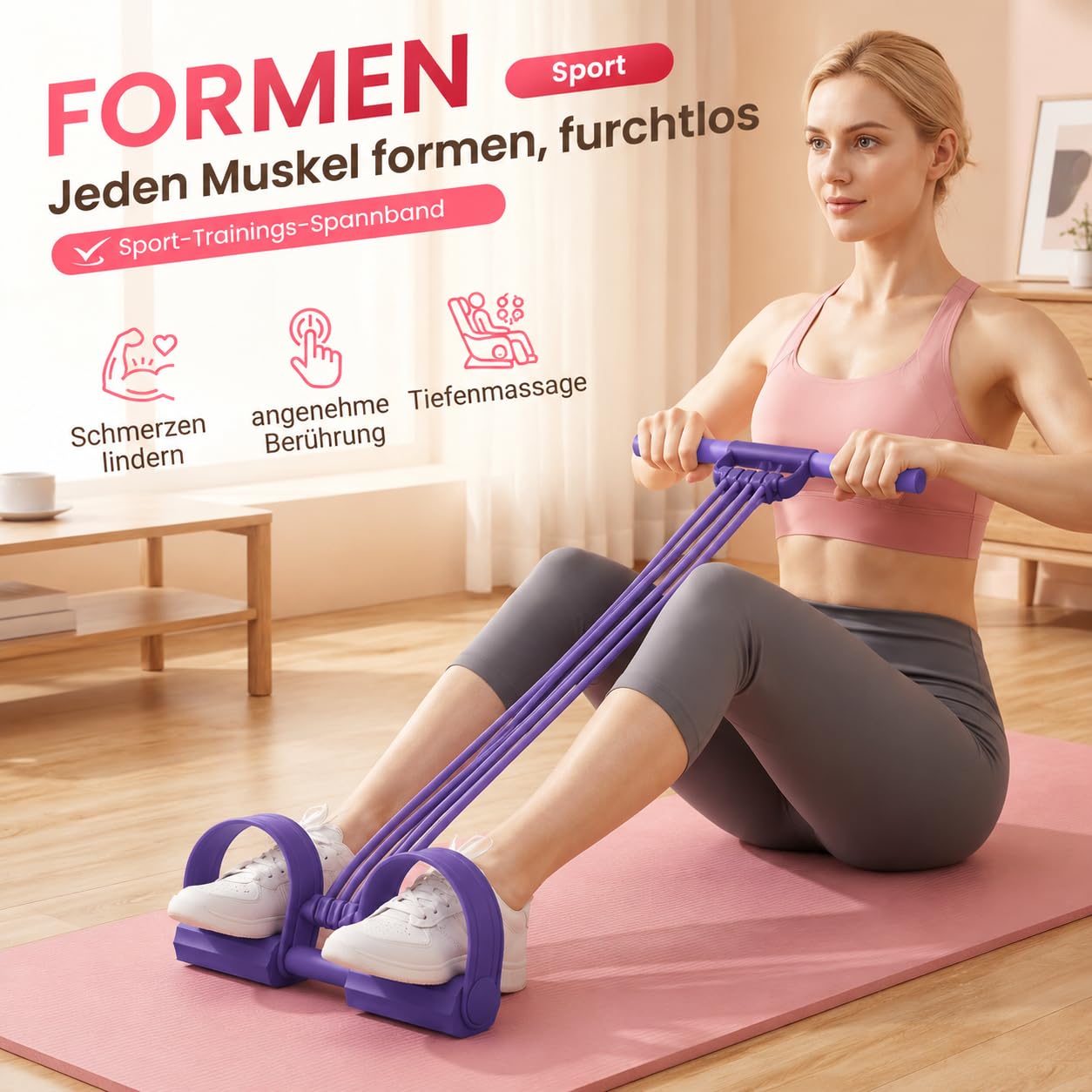 Bandes de résistance avec poignée, bandes de fitness, 8 bandes de fitness | Extenseur multifonction pour tout le corps pour corde de traction élastique pour bras, yoga, fitness, fessiers, ventre