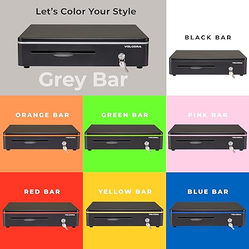 Miniatura 7 de Cajón de caja registradora para punto de venta sistema POS con esquinas redondas de 16 pulgadas, bandeja extraíble para monedas, 5 billetes 8