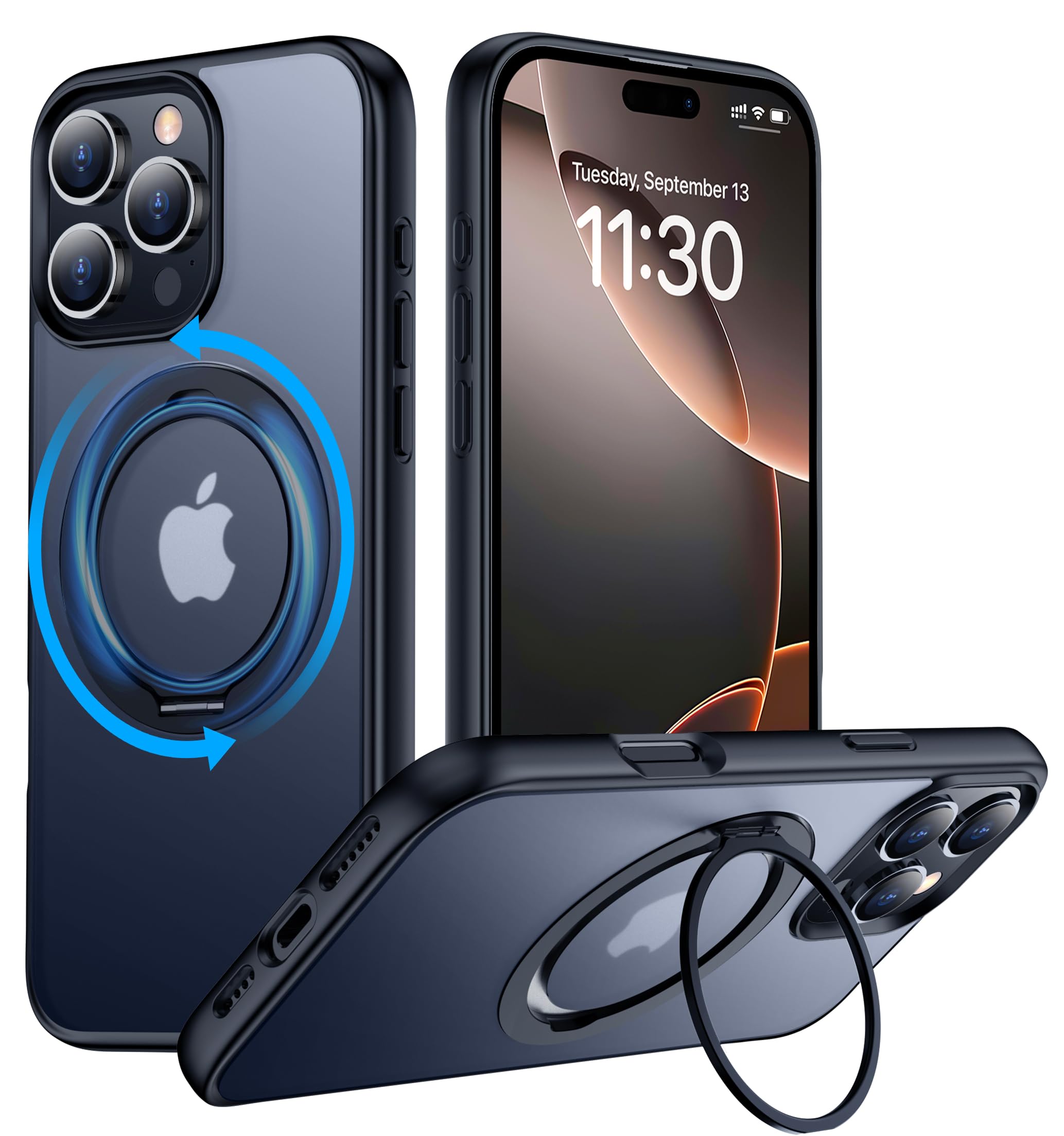 TemdanMagnetic Ring Stand Compatible with Phone Pro Max Case 6.9 inch 2024 -Matte Black