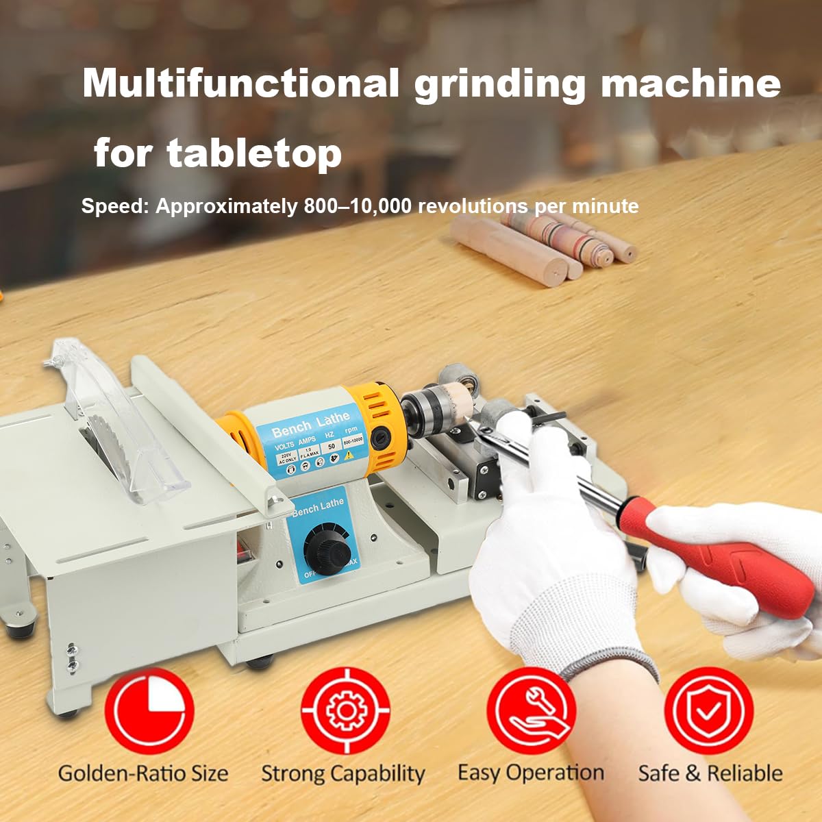 Poliermaschine Set Tischpolierer 750W Elektrische Schmuck Schleifmaschine