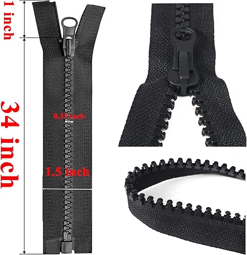 Miniatura 9 de 2 cremalleras #10 de 28 pulgadas para suministros de costura, chaquetas, cremallera a granel, kit de separación de repuesto para abrigos, ropa,