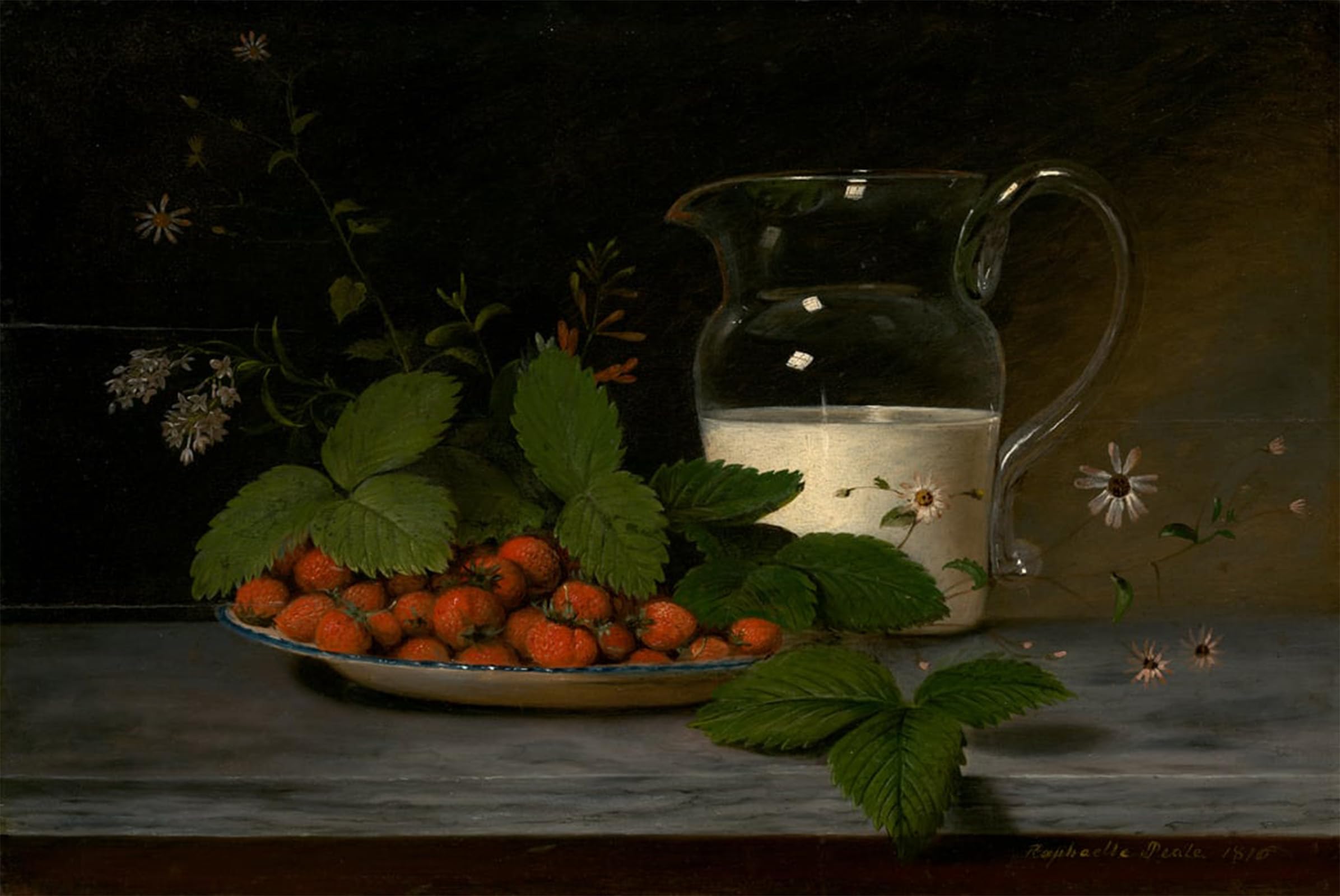 POSTERIIk Famous Print Pop Art Wall Art Graffiti Strawberries and Cream by Raphaelle Peale Art Prints for Home Decor 60x90cm