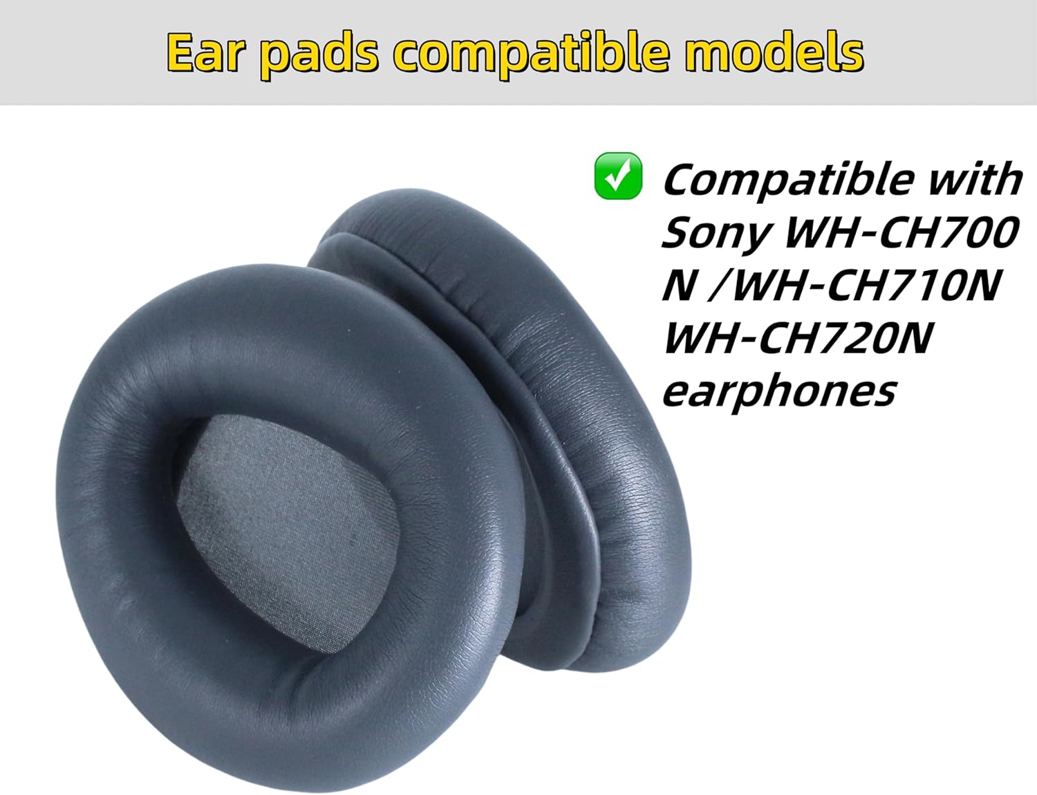 Replacement Ear Pads Compatible with Sony WH-CH700N WH-CH710N WH-CH720N, Breathable Protein Leather Memory Foam Earcups, Comfortable Headphone Cushion Repair Parts (Titanium Color) - Image 3