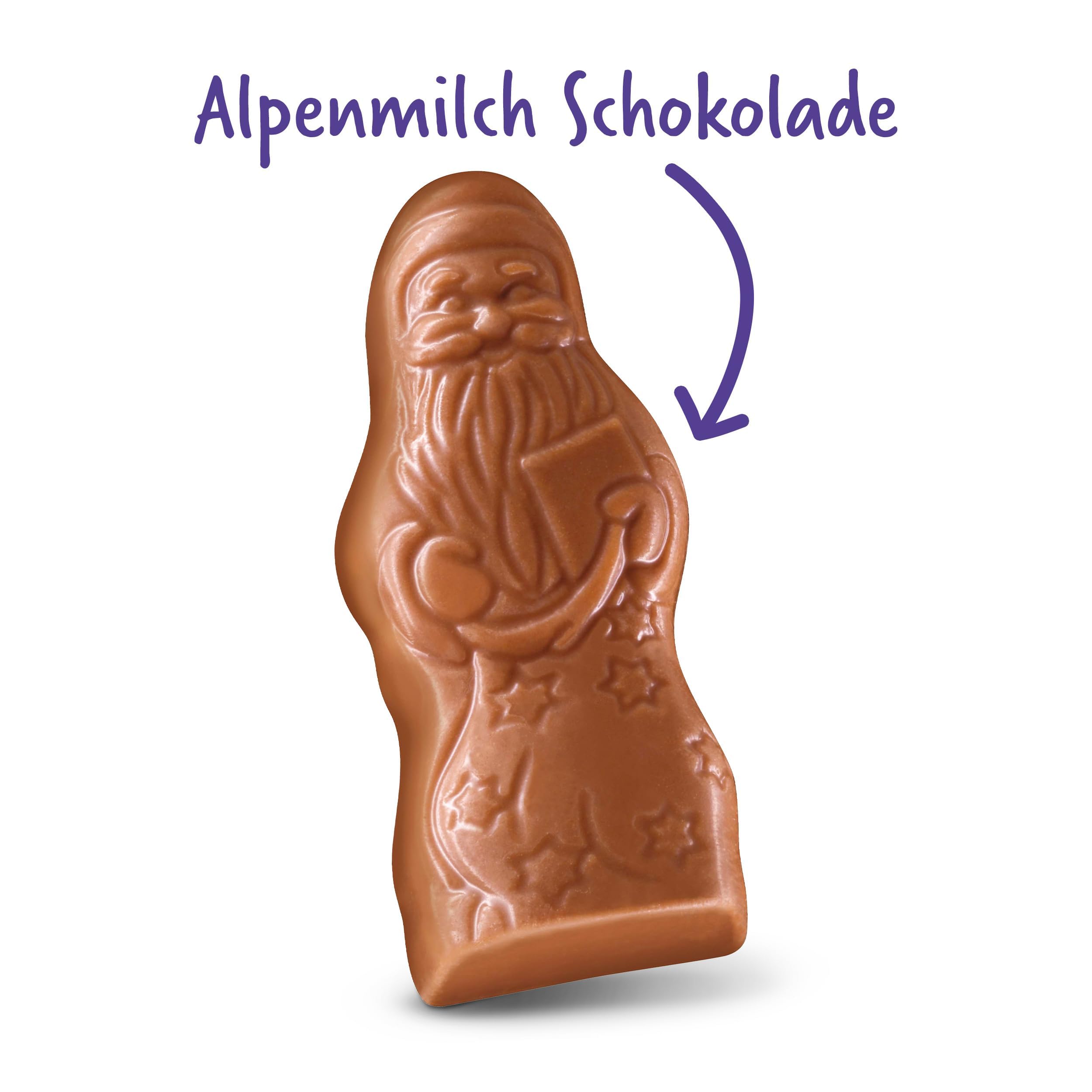 Milka Mini Weihnachtsmänner – Mix aus Alpenmilch, Milchcrème & Noisette in der Großpackung – 1540g