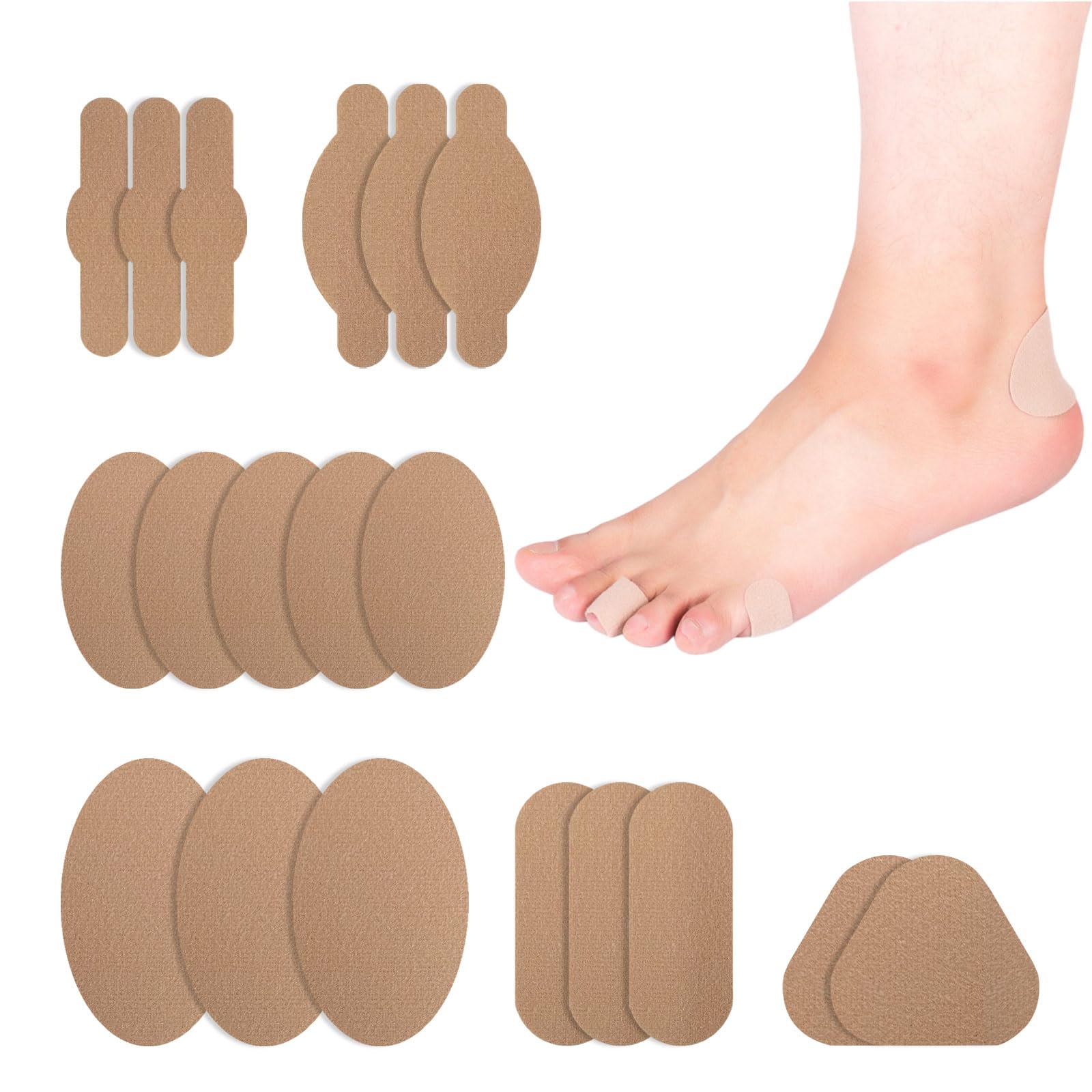 Moleskin for Blisters, Adhesive Moleskin Padding, Moleskin Pads for Feet, Shoes, Toes, Heel | Blister Prevention Tape Patch (10 Sheets - 60 Pieces Total)
