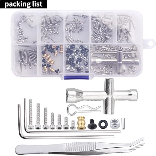 Miniatura 5 de Kit de tornillos RC de 276 piezas, juego de herramientas de reparación RC para sujetadores de hardware para Axial SCX24 1/24 RC Crawler Truck