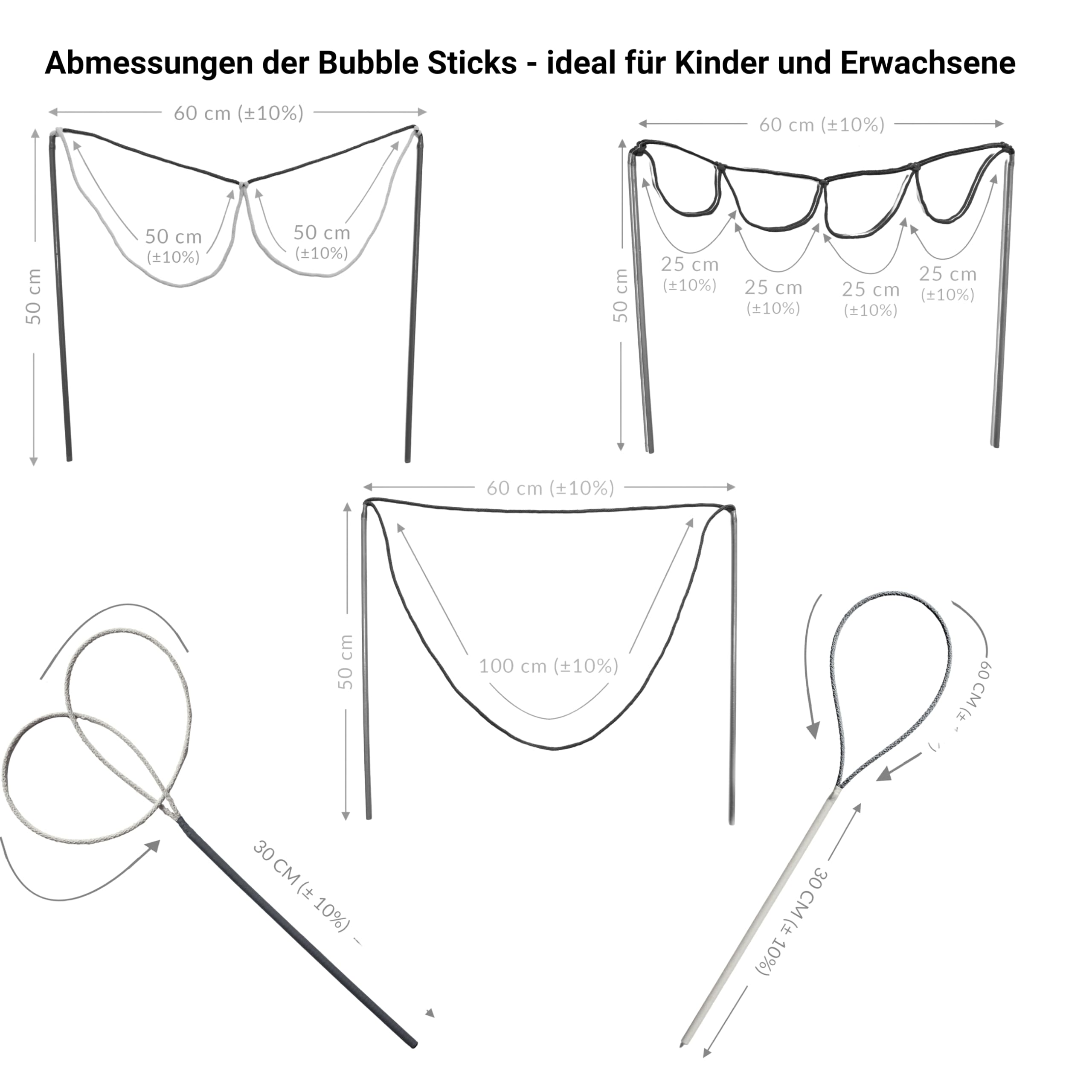 Bubble Brothers Riesenseifenblasen Set 8 Seifenblasenstäbe 5L XXL Seifenblasen für Kinder Erwachsene Outdoor Spielzeug