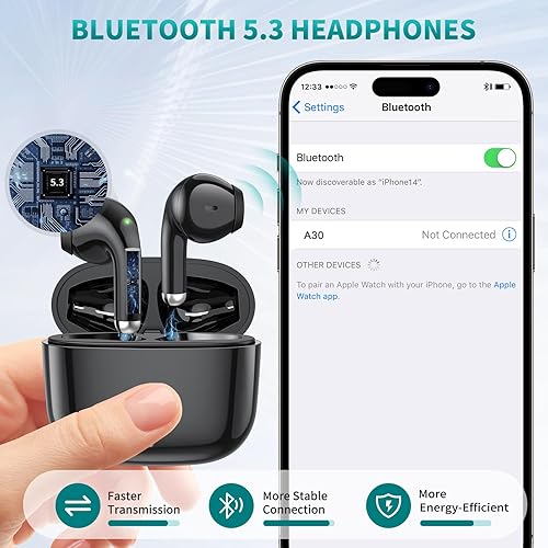 Miniatura 3 de ACAGET Auriculares inalámbricos para Samsung Galaxy S24 Ultra S25 S23 FE S22 S21 Plus Bluetooth 5.3 Auriculares con cancelación de ruido para iPhone