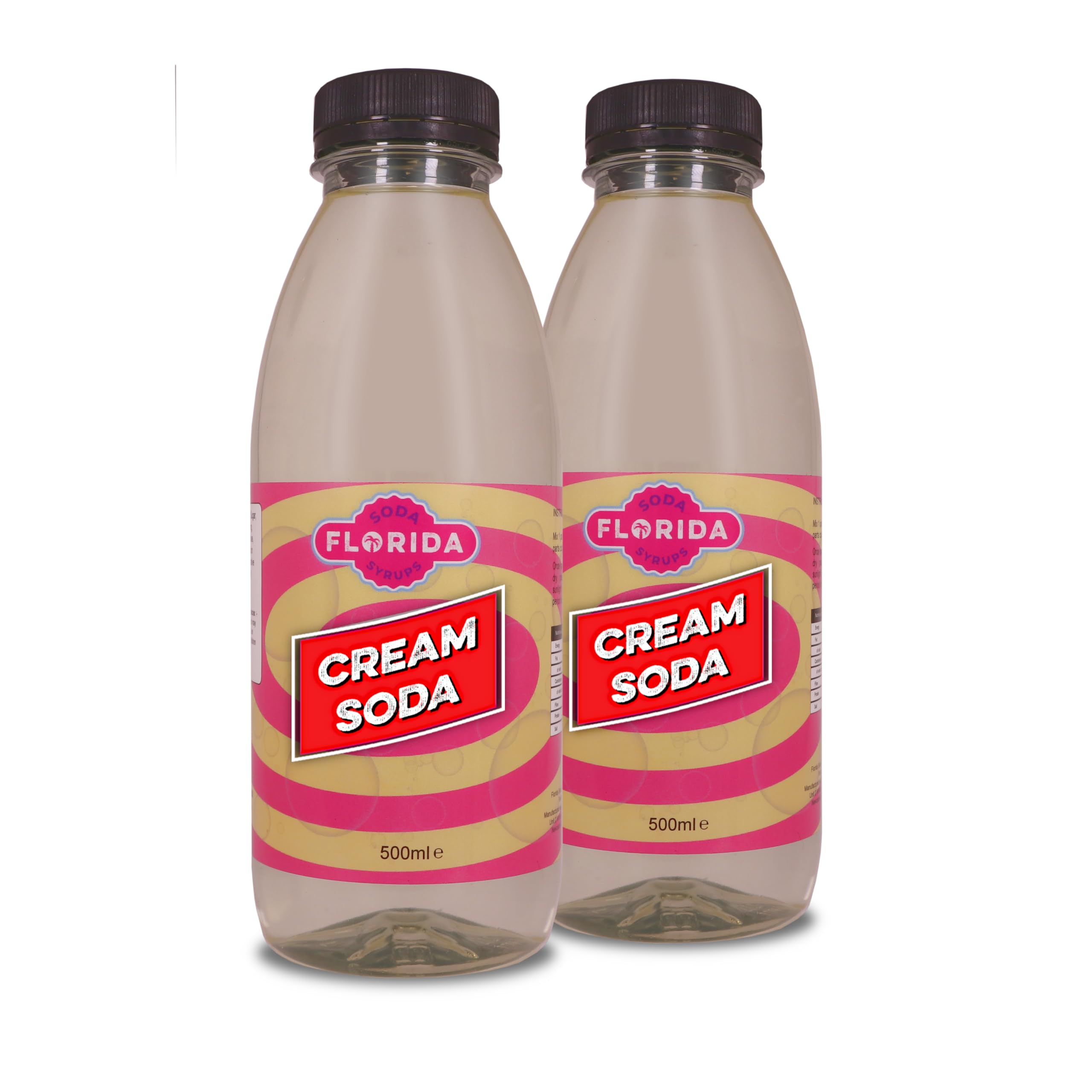Florida Soda Syrup Compatible With Sodastream - Twin Pack Apartame Free (500 ml (Pack of 2), Cream Soda)