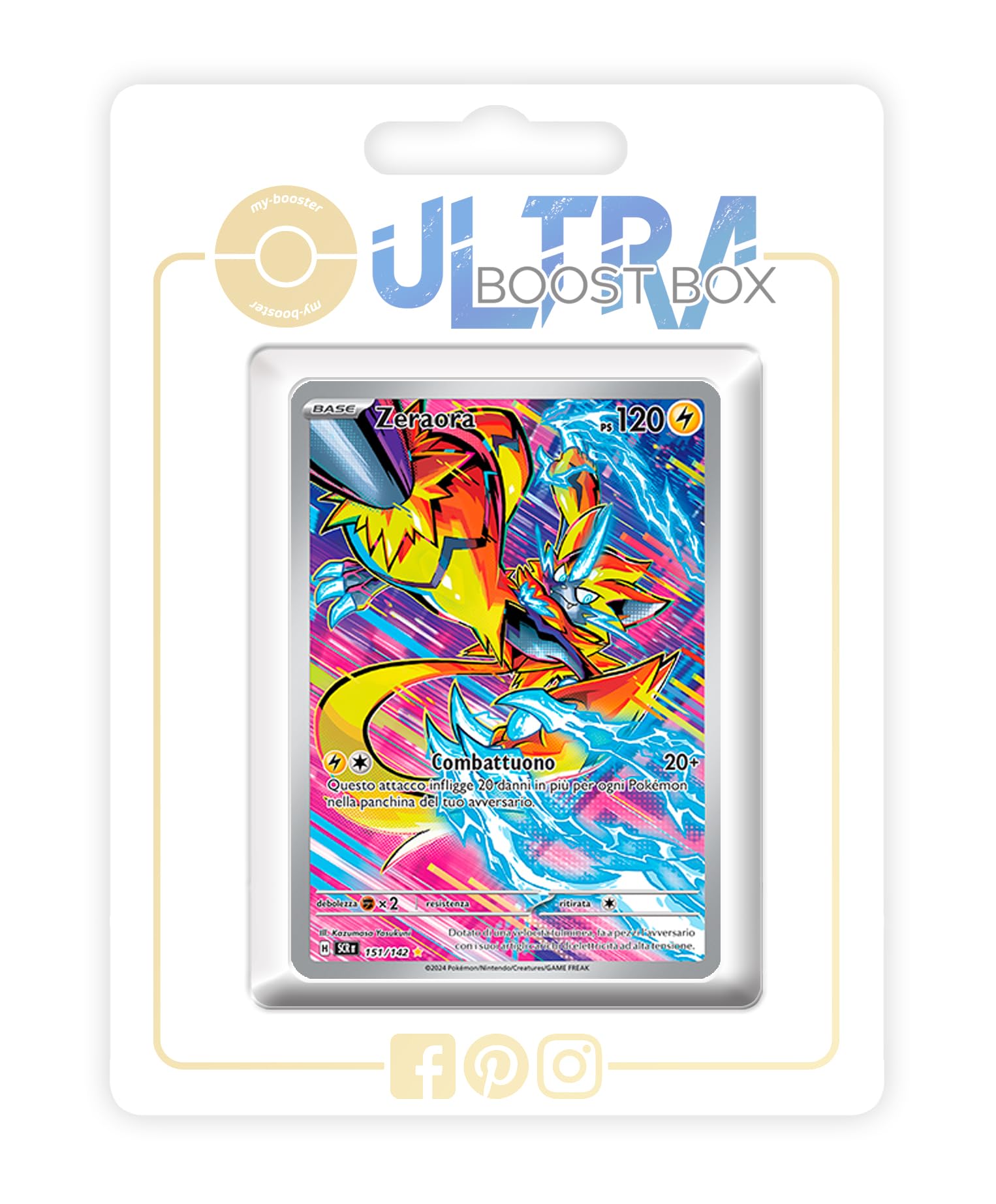 my-booster Zeraora 151/142 Alternativa Pokémon Gallery Secreto X Scarlatto e Violetto 7 Corona Astrale - Box di 10 carte Pokémon Italiane