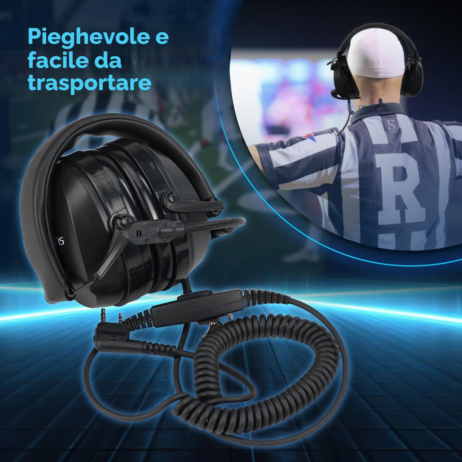 Retevis Cuffie Per Walkie Talkie Con Cancellazione Del Rumore, Cuffie Radio a 2 Vie, Controllo Del Volume, Radio a Due Vie a, Compatibile con Baofeng UV5R RT24 RT27 RT5R RT86 (confezione da 1