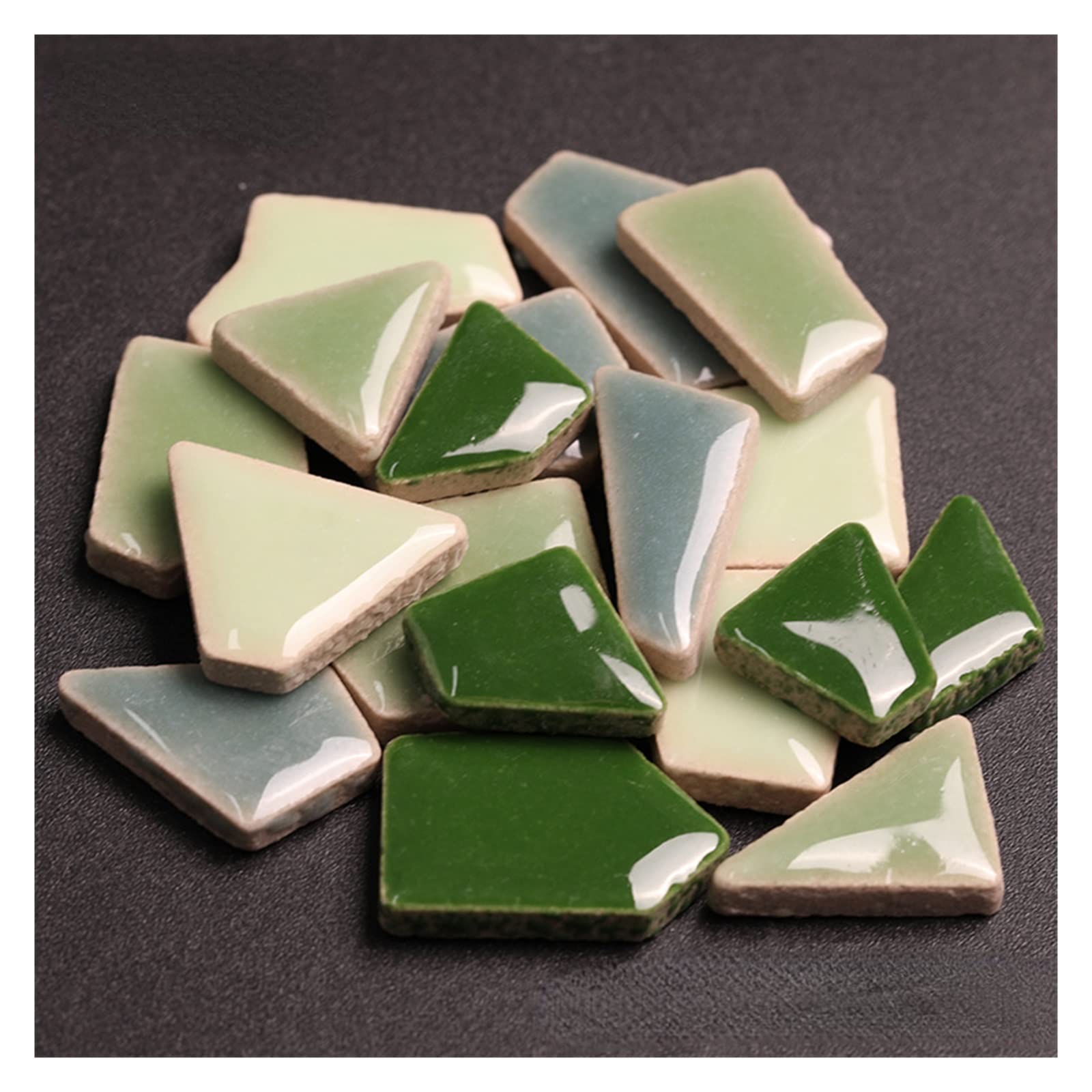 200g Nieregularne ceramiczne płytki mozaikowe Wielokolorowe kawałki mozaiki Kamienie do samodzielnego tworzenia Rzemiosło Hobby Sztuka Dekoracja ścienna domu(Green)