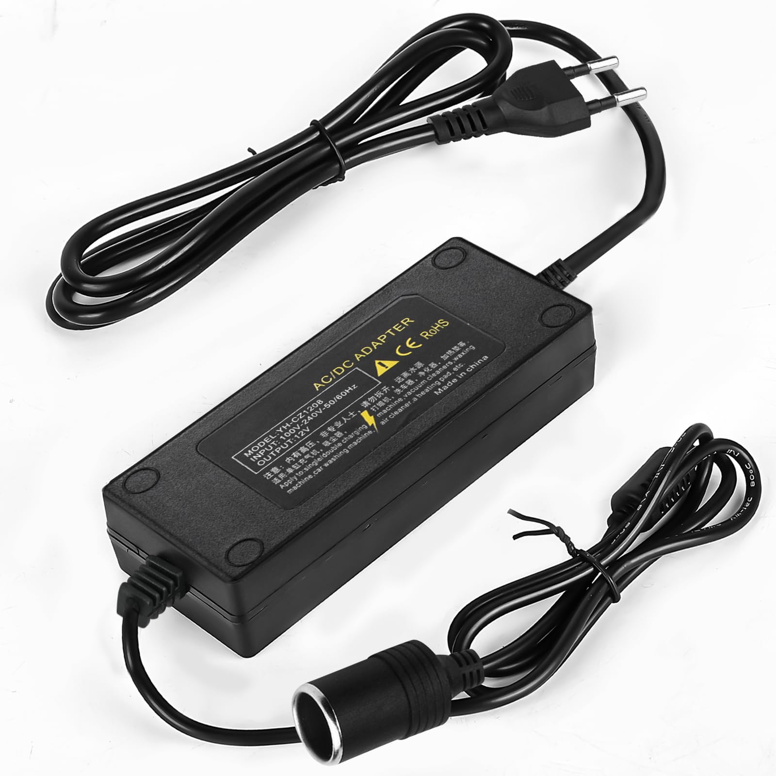 Adapter sieciowy do samochodu, 180 W, 15 A, 230 V na 12 V, adapter do gniazda zapalniczki samochodowej, lodówki, sprężarki, pompowania opon, zasilacza, falownika, adaptera.